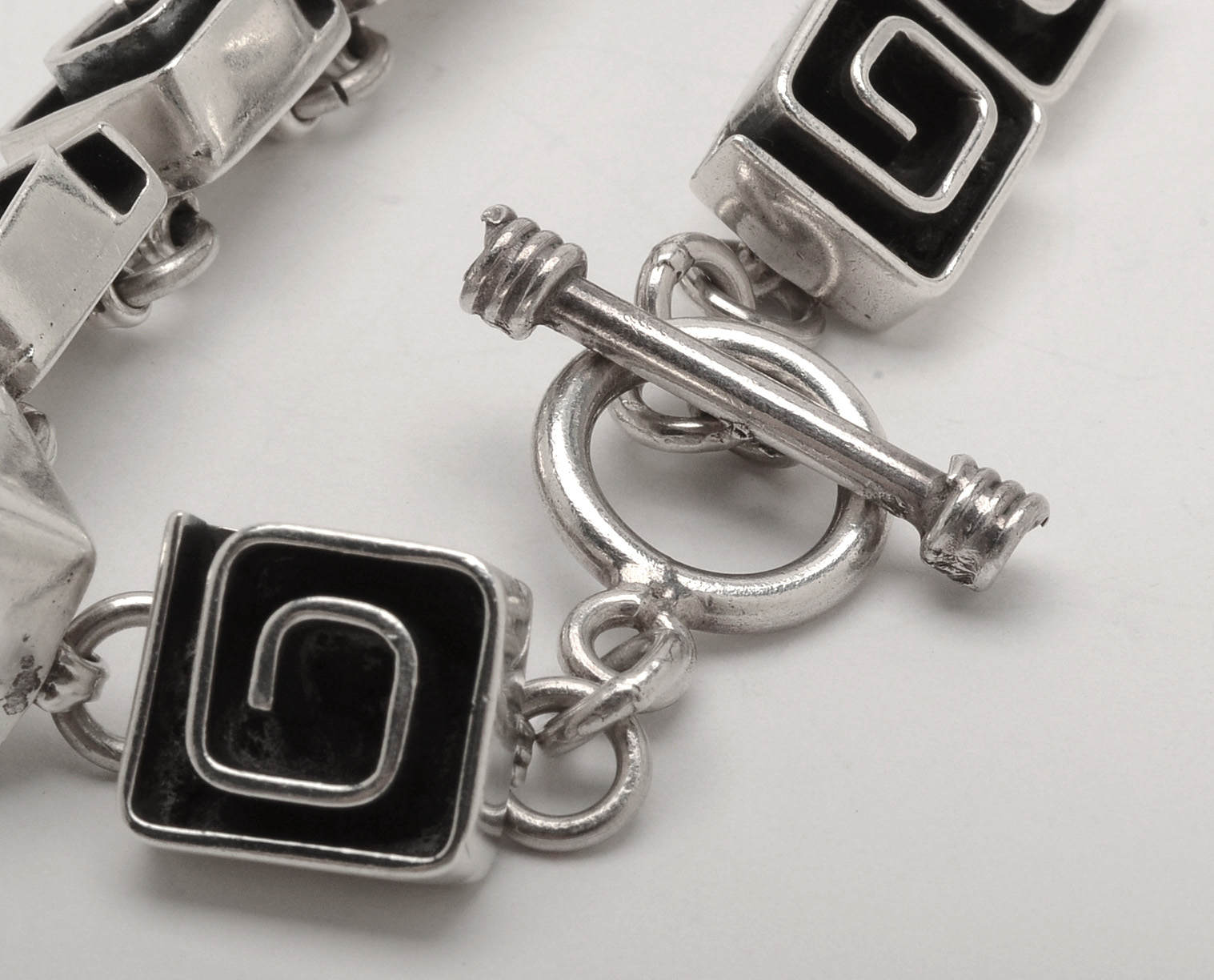 Vintage Taxco Mexico Sterling Silver Link Bracelet