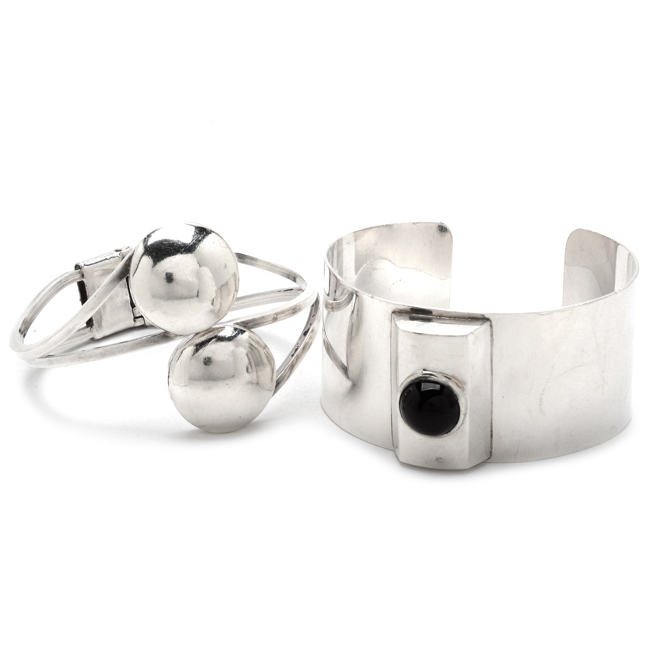 Two Sterling Silver Bracelets Including Martell