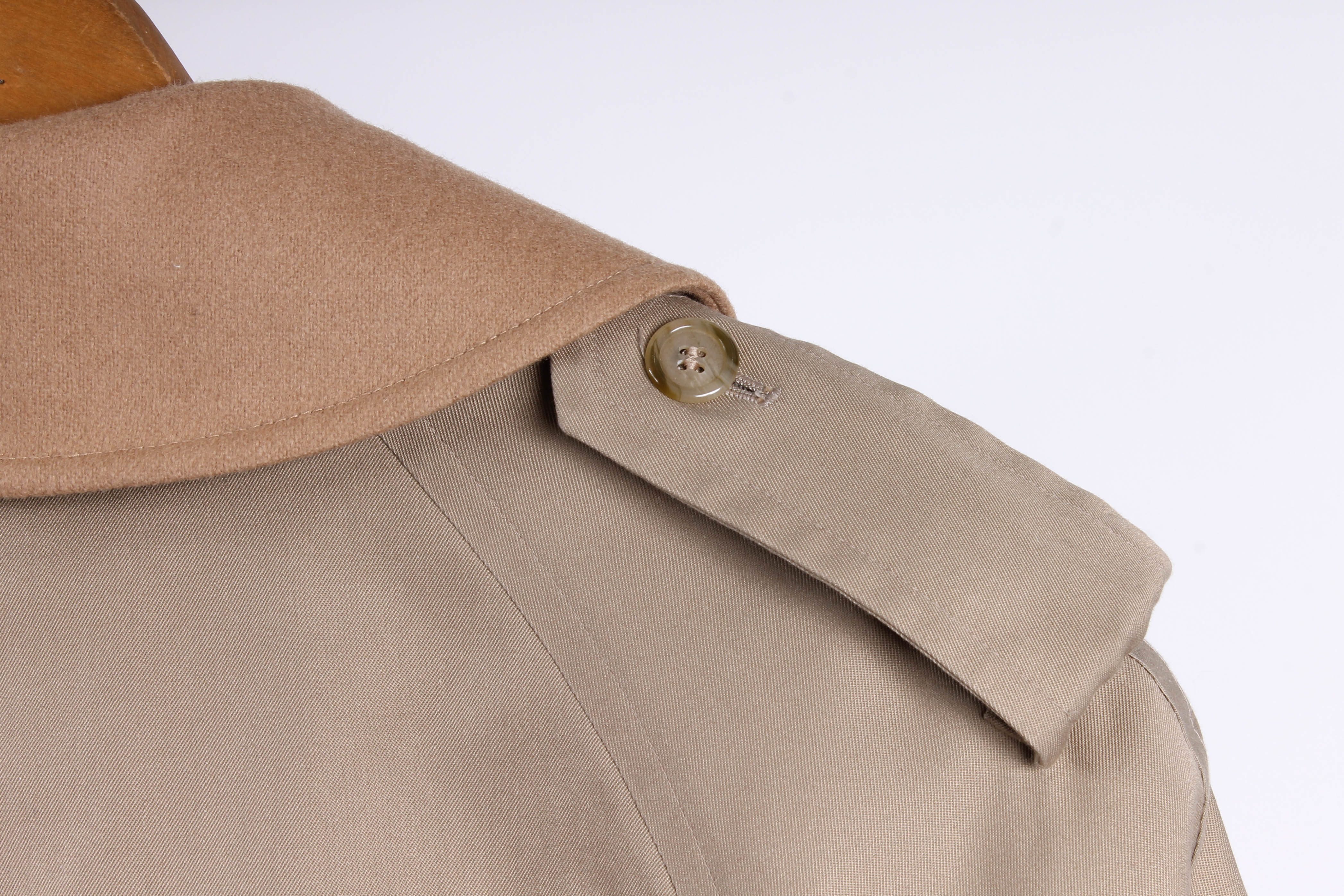 Men's Burberrys Tan Twill Wool Overcoat