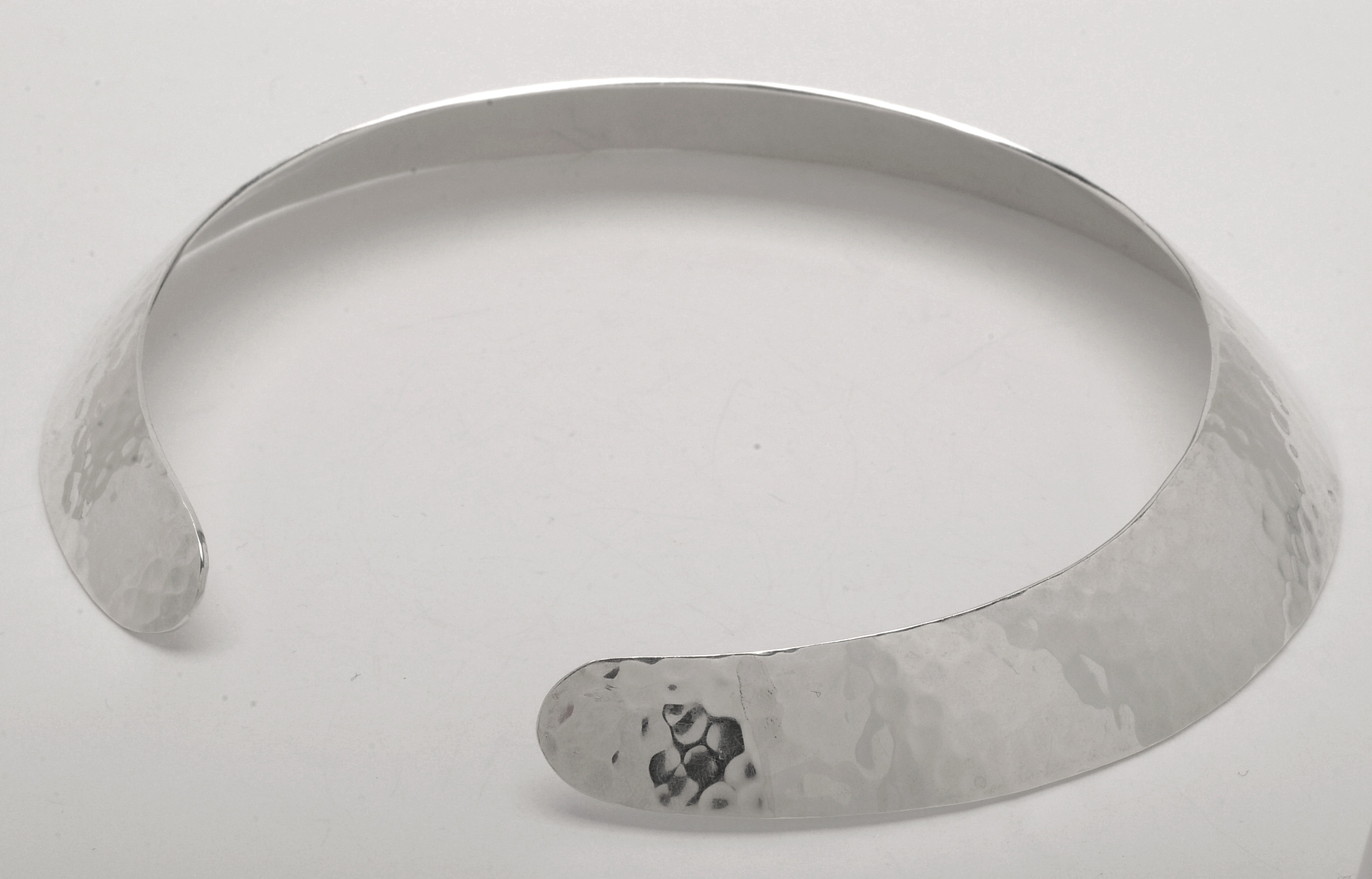 Vintage Taxco Mexico Sterling Silver Hammered Collar Necklace