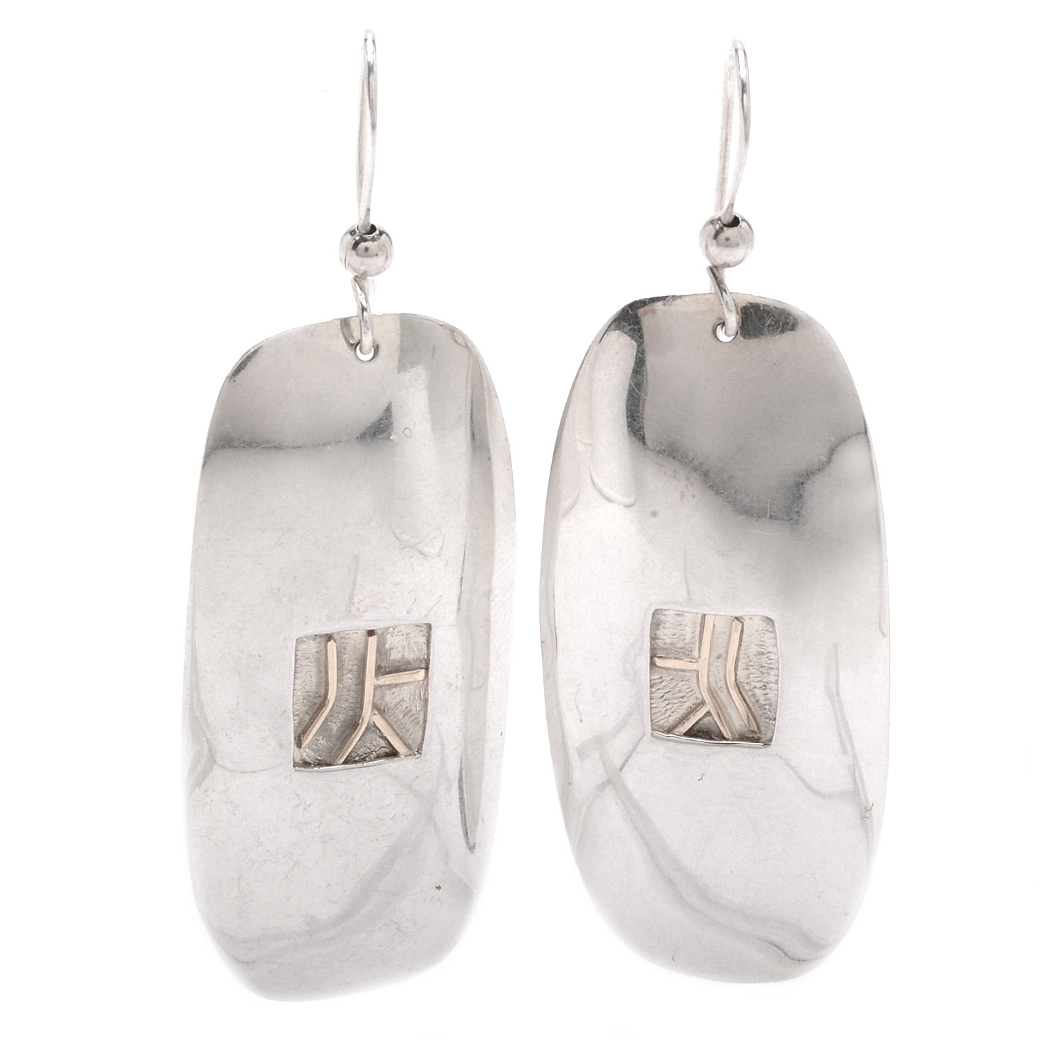 Sterling and 14K Yellow Gold Pierced Drop Earrings