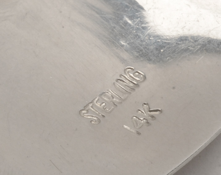 Sterling and 14K Yellow Gold Pierced Drop Earrings