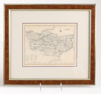 Hand-Colored Etching Map of Kent