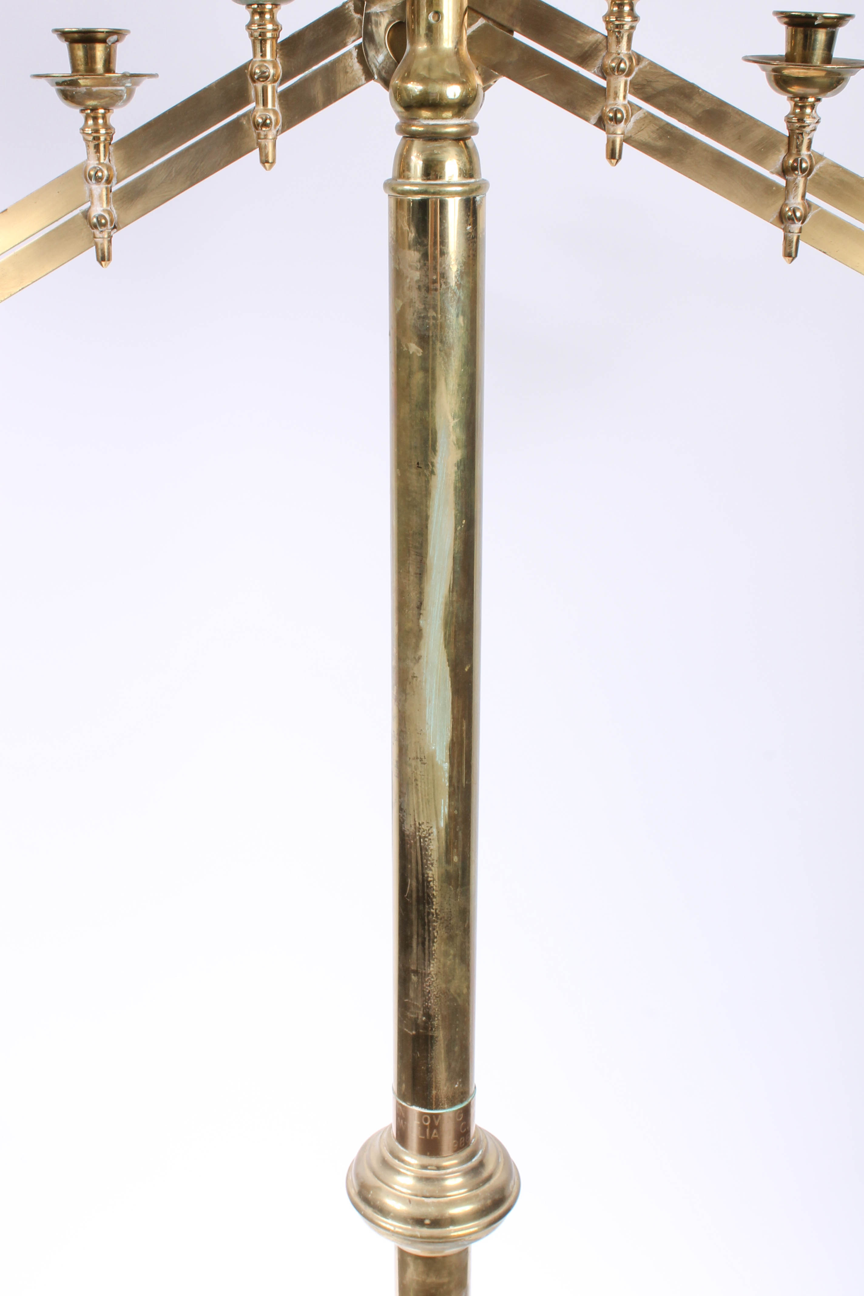 Pair of Large Brass Candleholders with Adjustable Tops