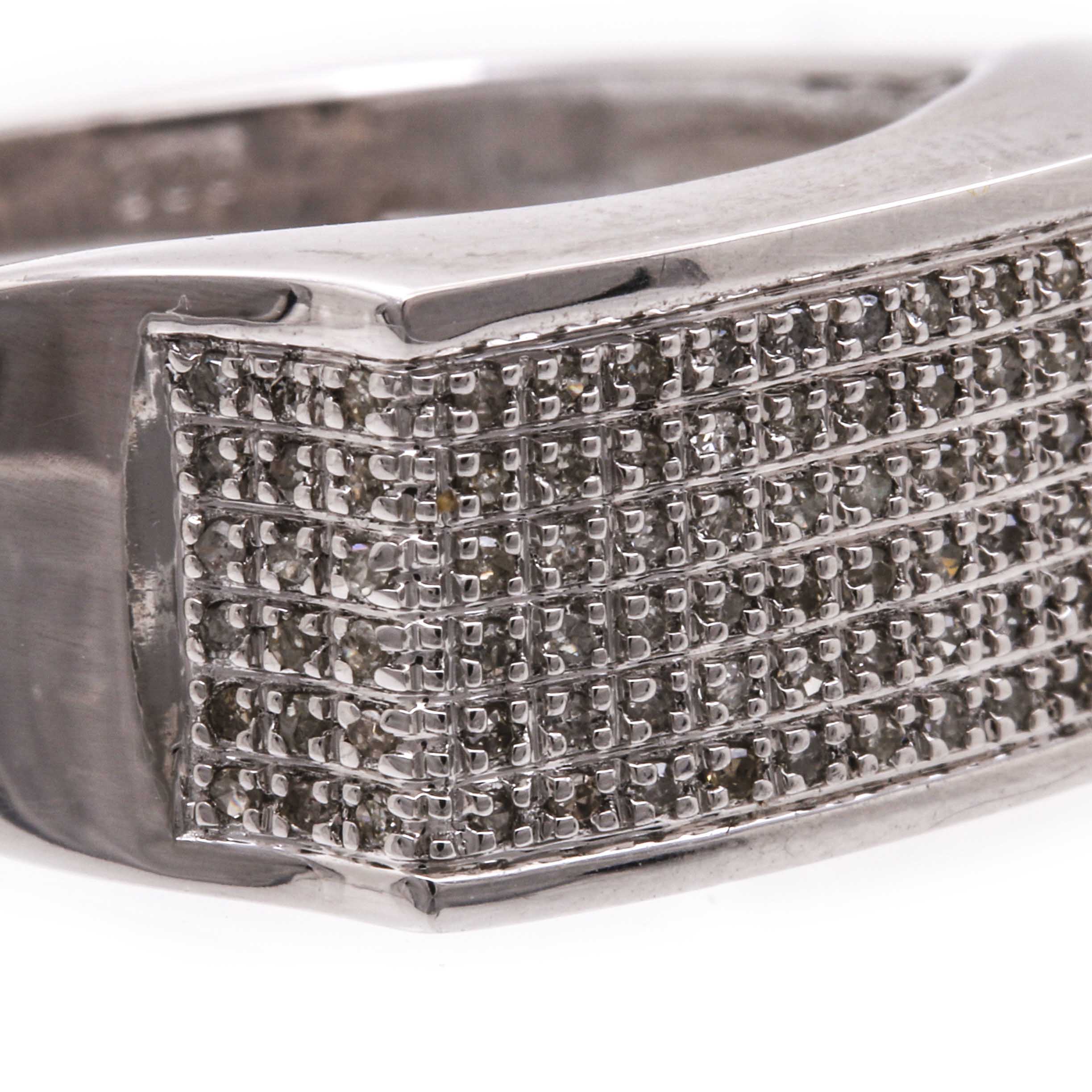 Sterling Silver Diamond Clustered Ring
