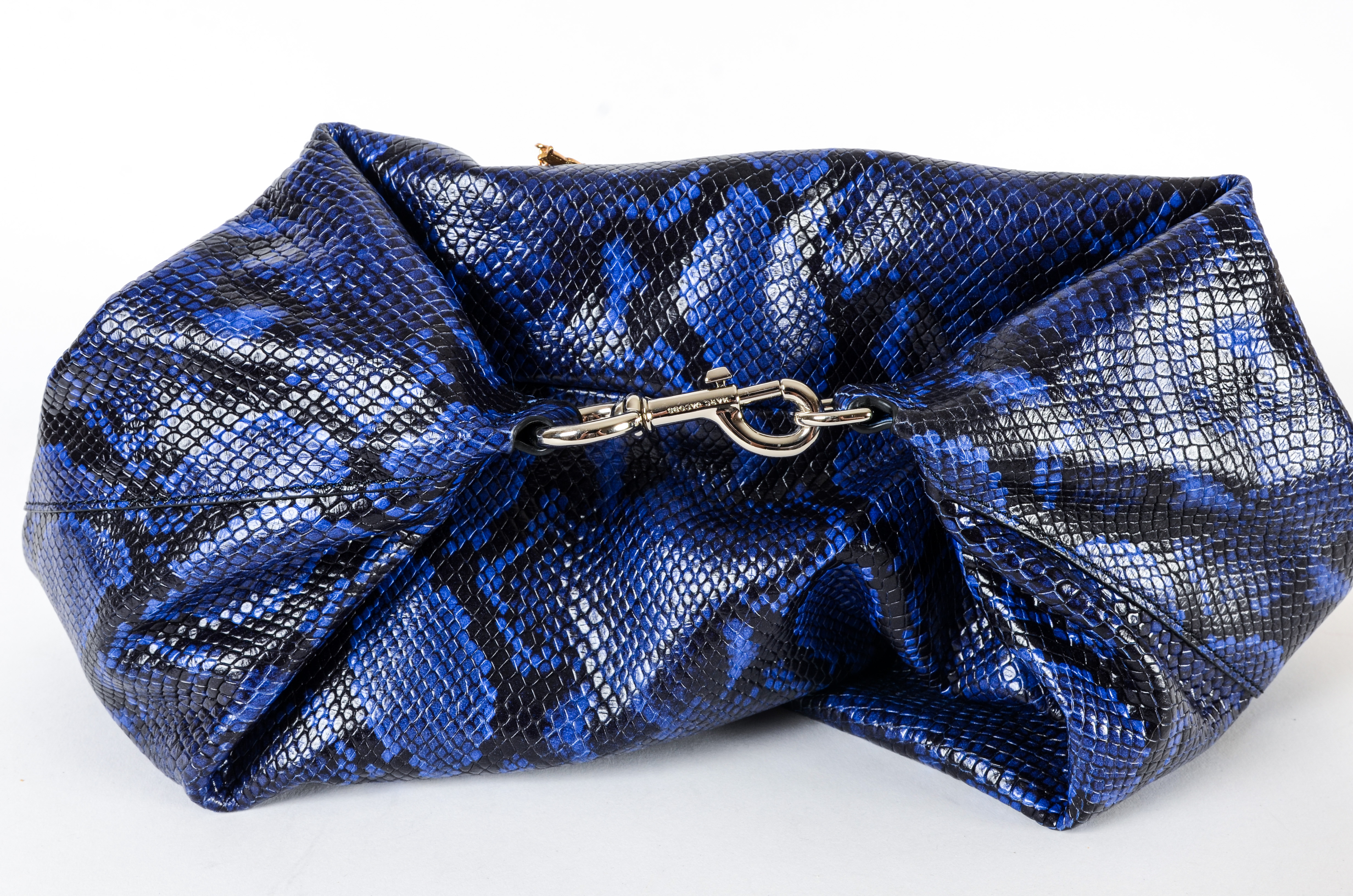 Marc Jacobs Wingman Cobalt Snakeskin Finished Leather Tote