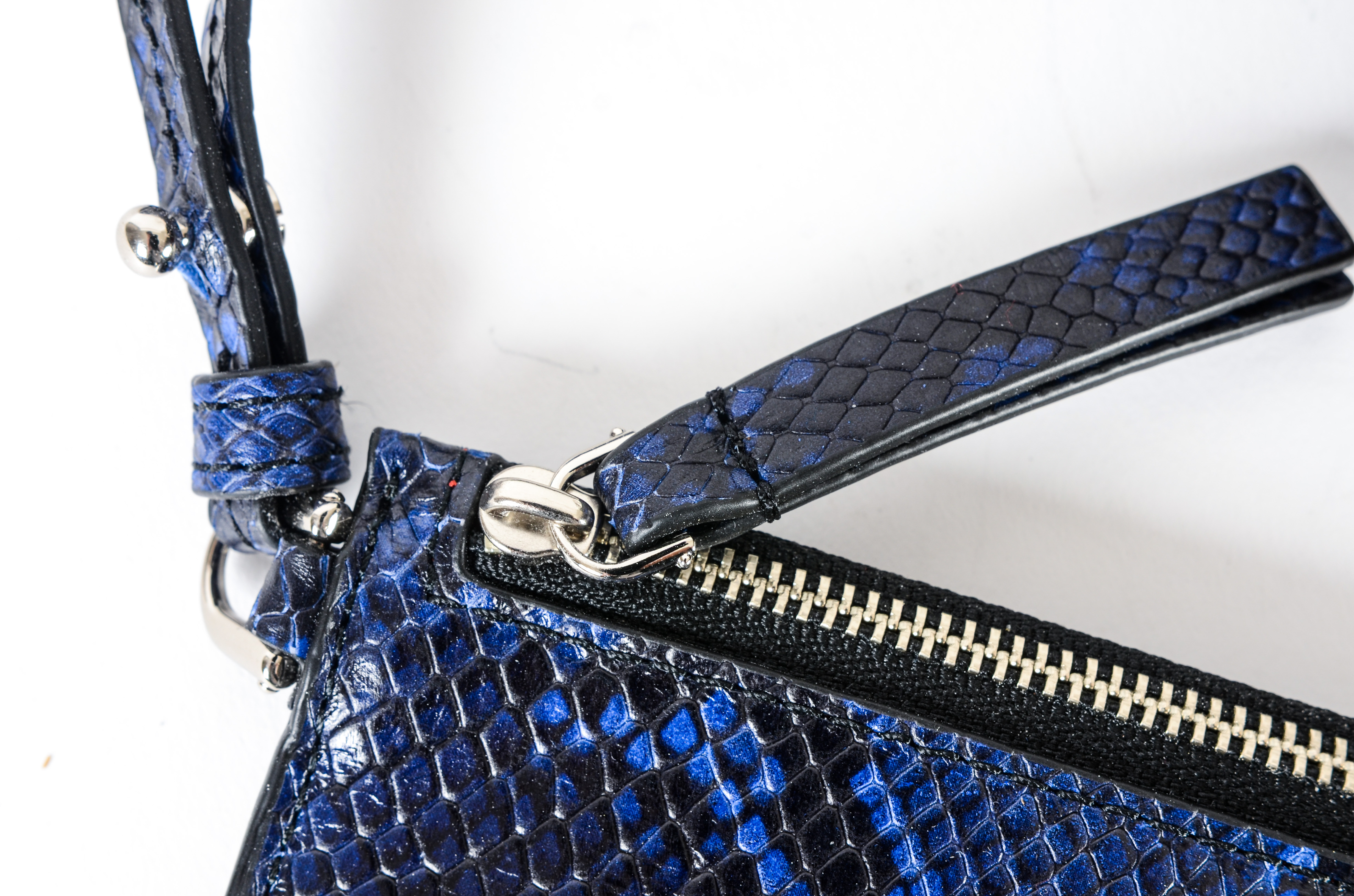 Marc Jacobs Wingman Cobalt Snakeskin Finished Leather Tote
