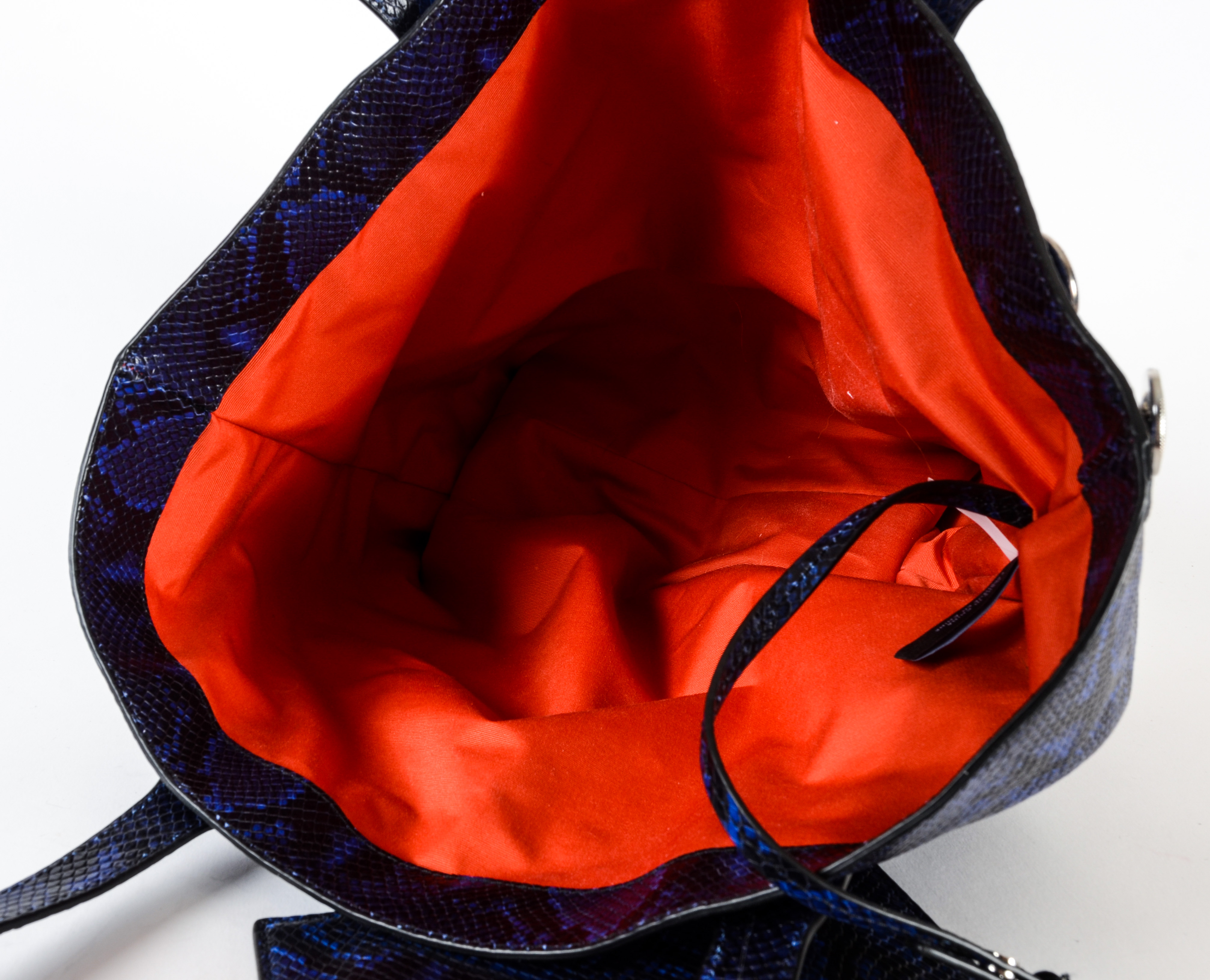 Marc Jacobs Wingman Cobalt Snakeskin Finished Leather Tote