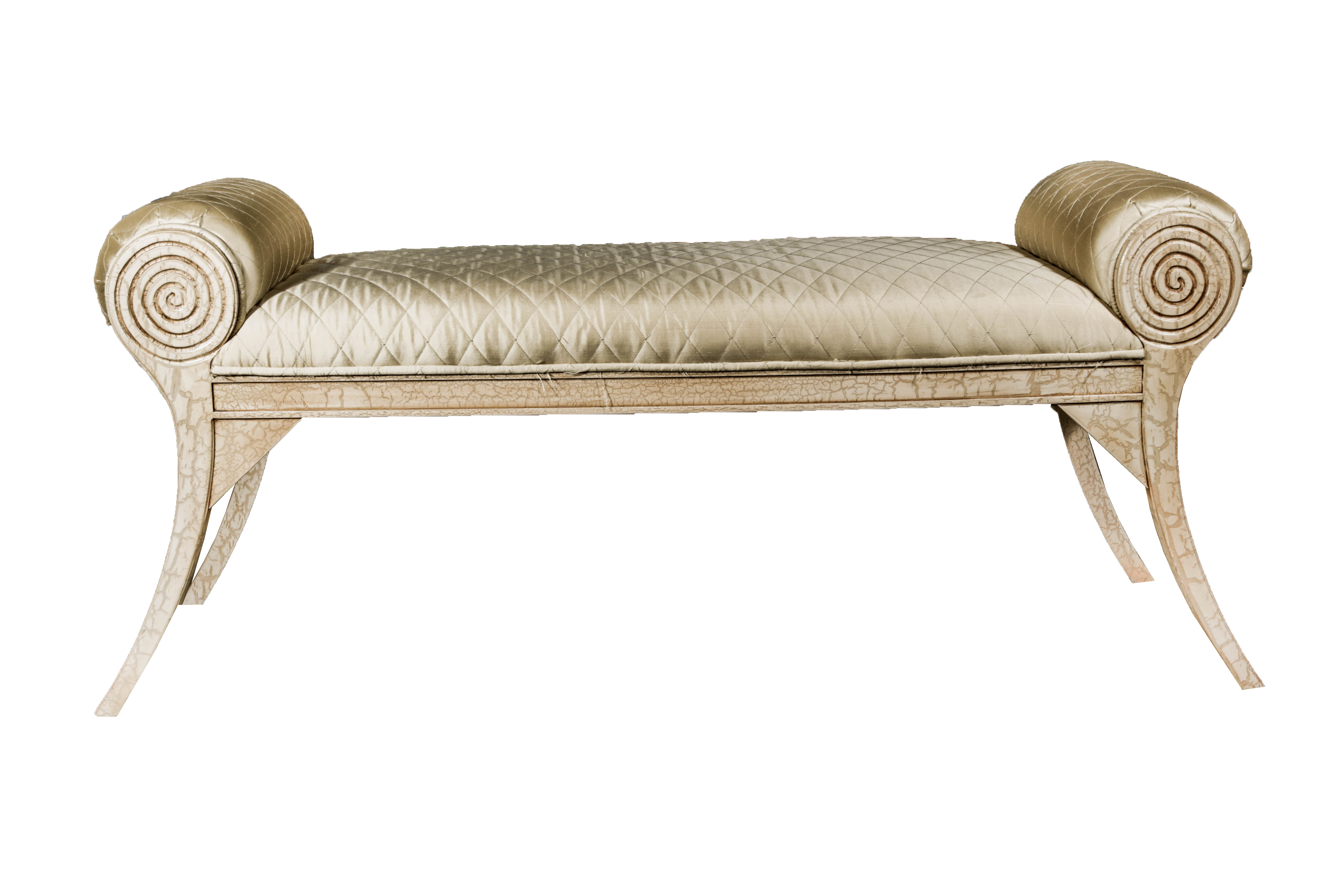 Antiqued Cream Colored Settee