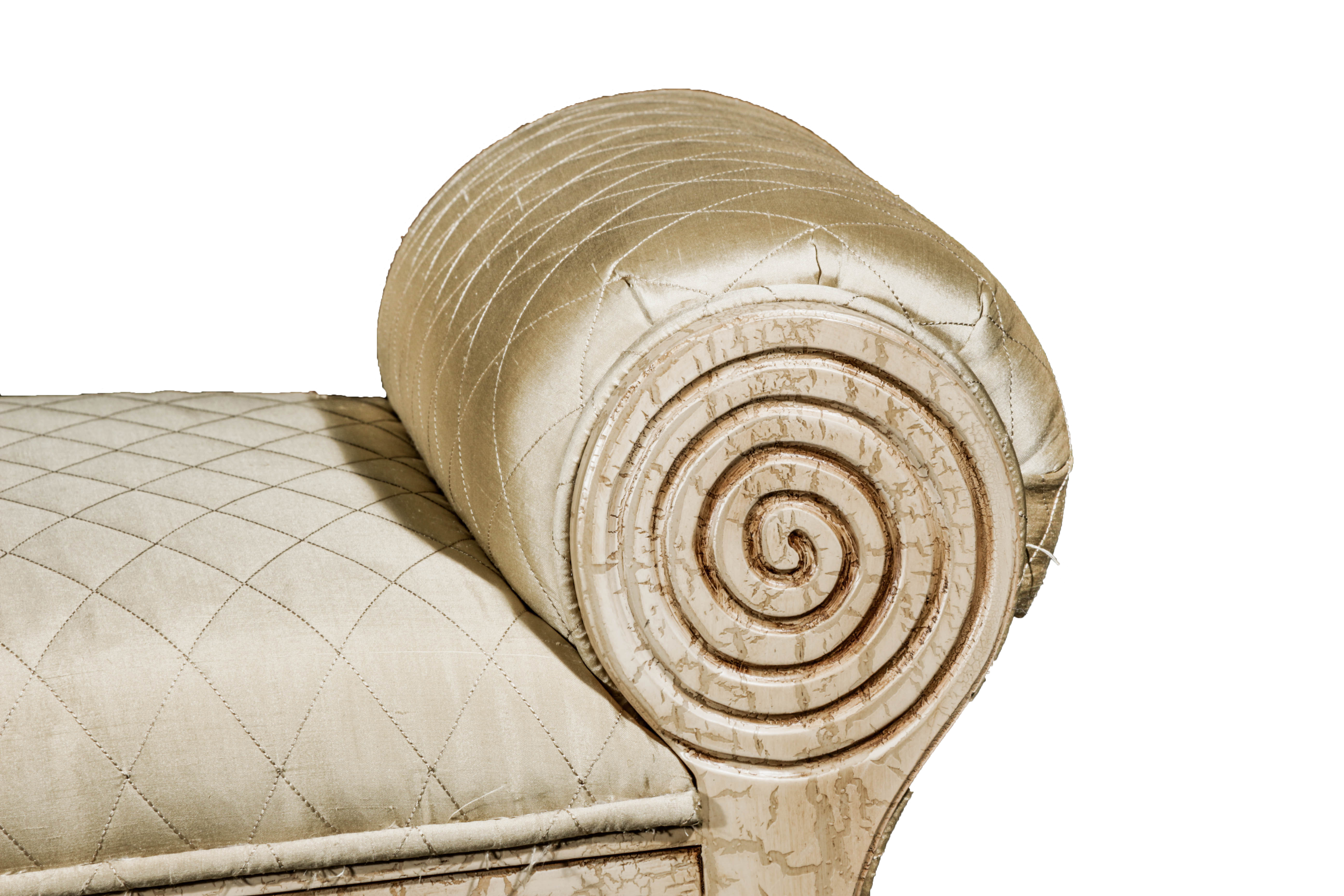 Antiqued Cream Colored Settee