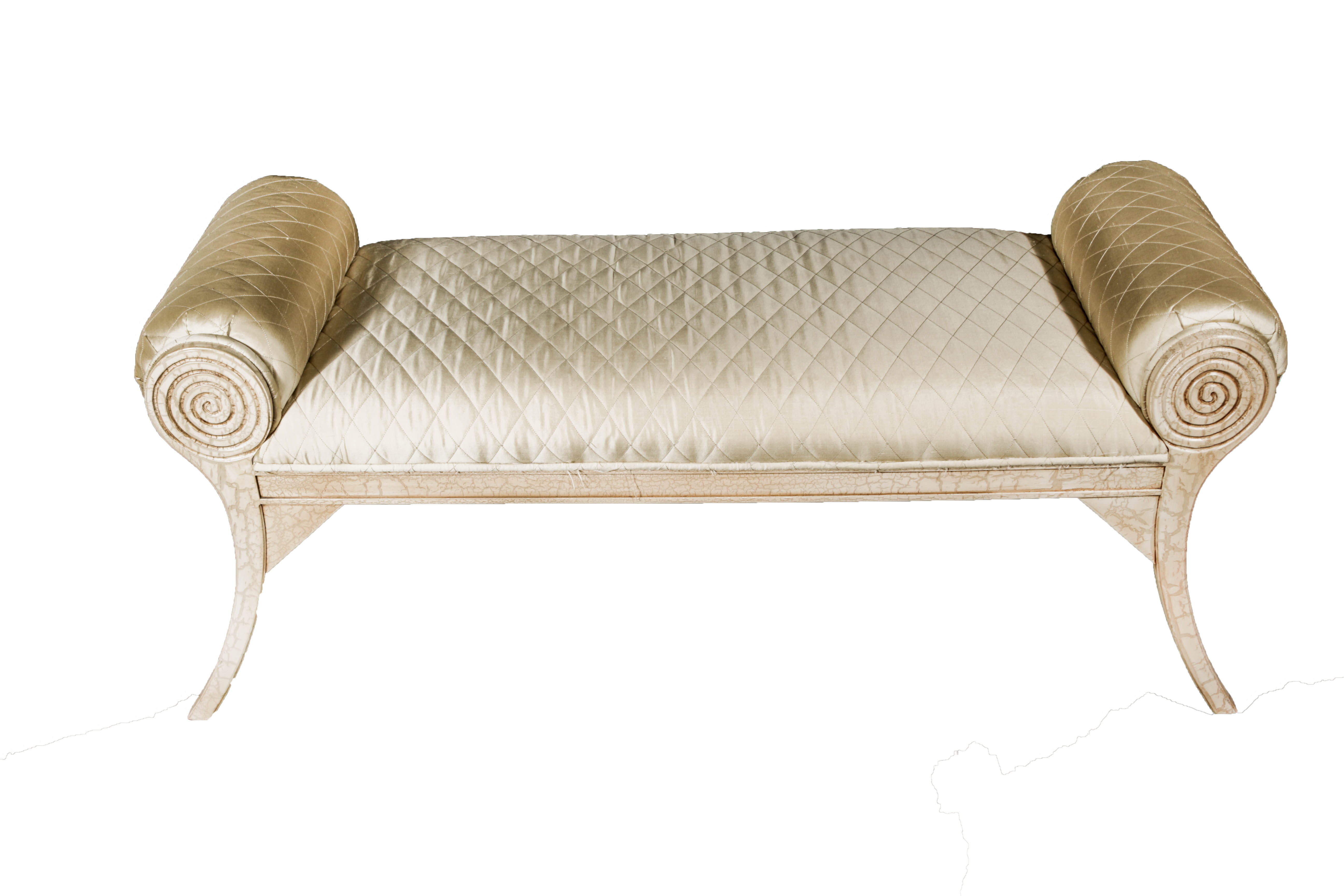 Antiqued Cream Colored Settee