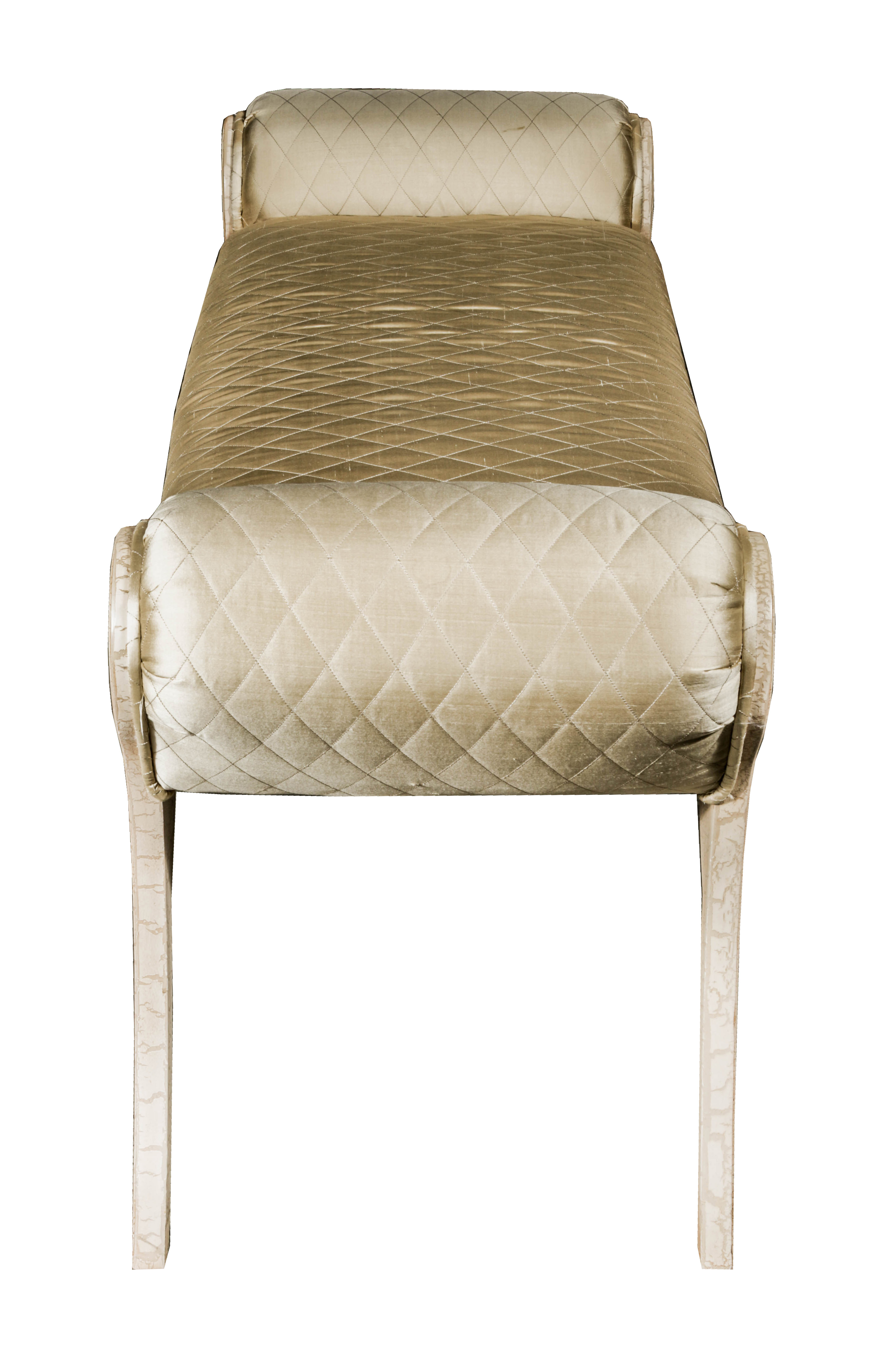 Antiqued Cream Colored Settee