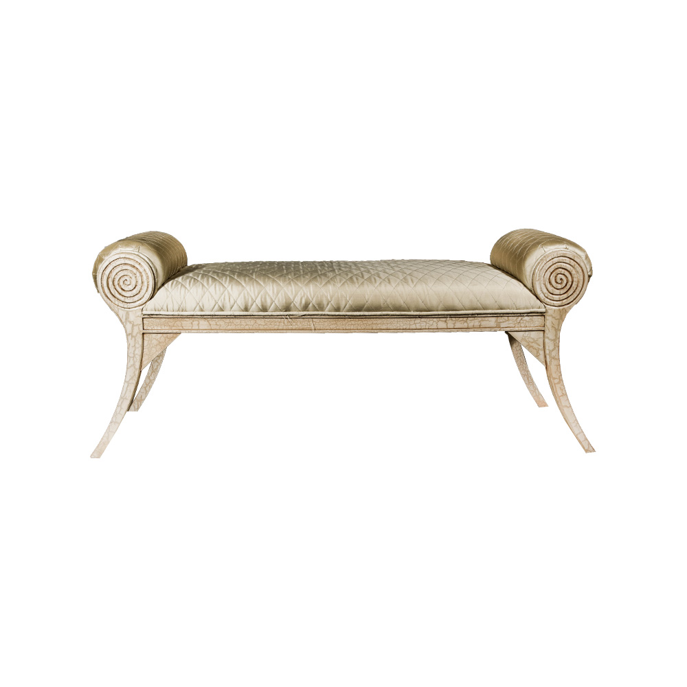 Antiqued Cream Colored Settee