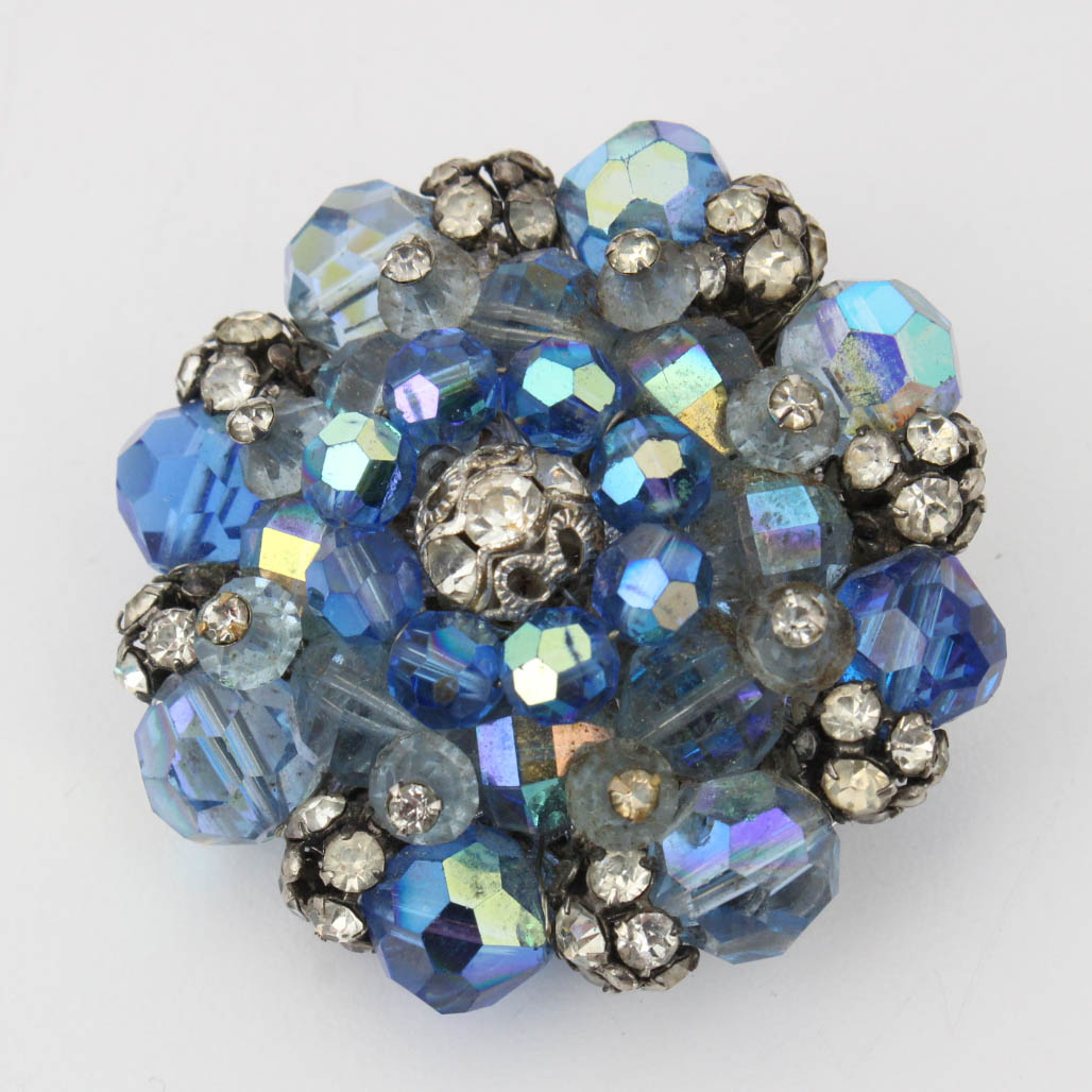 Sizable Collection of Vintage Rhinestone Brooches Featuring Weiss, Nolan Miller and More
