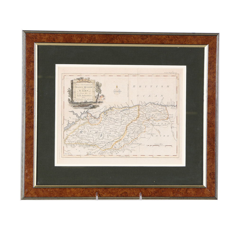 Hand-Colored Etching "The Counties of Banff, Murray and Nairn"