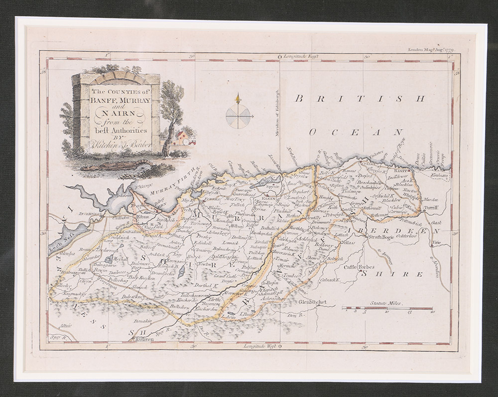 Hand-Colored Etching "The Counties of Banff, Murray and Nairn"