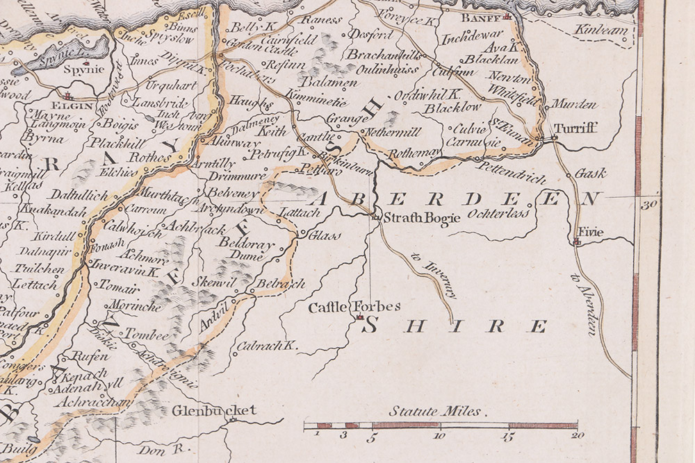 Hand-Colored Etching "The Counties of Banff, Murray and Nairn"