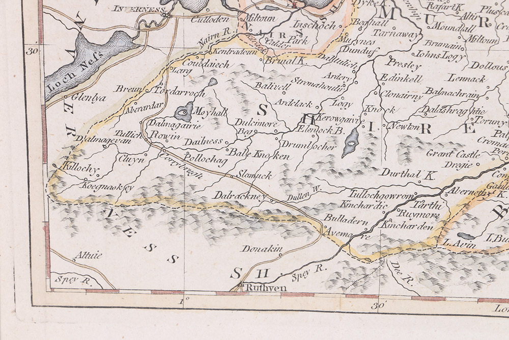 Hand-Colored Etching "The Counties of Banff, Murray and Nairn"