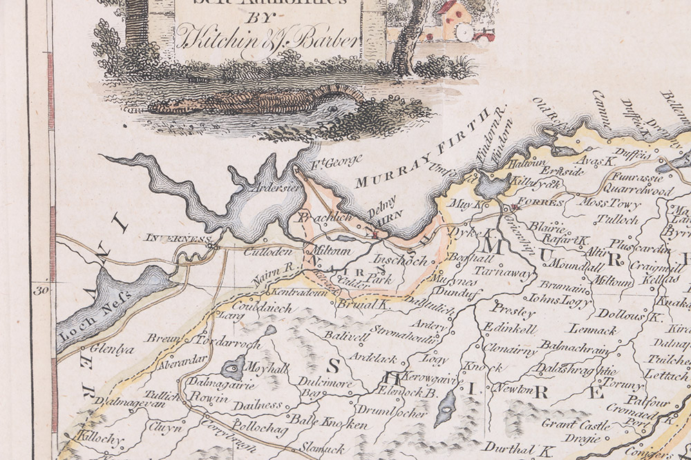 Hand-Colored Etching "The Counties of Banff, Murray and Nairn"