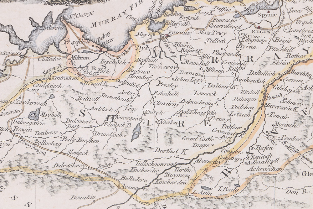 Hand-Colored Etching "The Counties of Banff, Murray and Nairn"