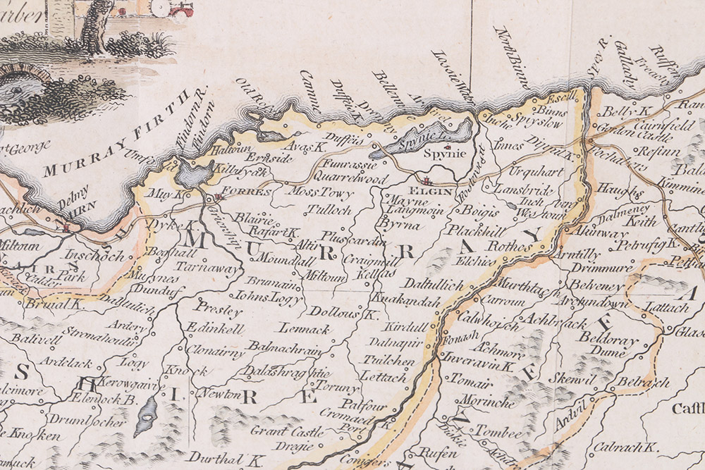 Hand-Colored Etching "The Counties of Banff, Murray and Nairn"
