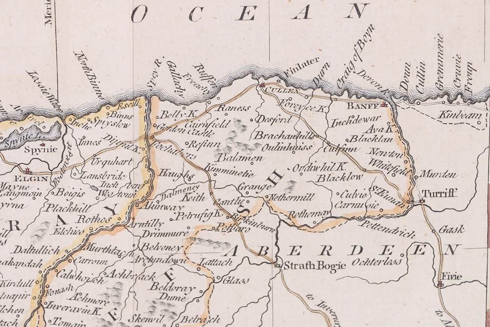 Hand-Colored Etching "The Counties of Banff, Murray and Nairn"