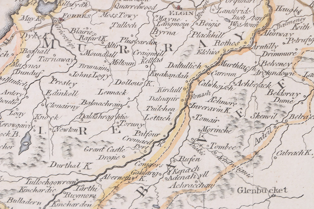 Hand-Colored Etching "The Counties of Banff, Murray and Nairn"