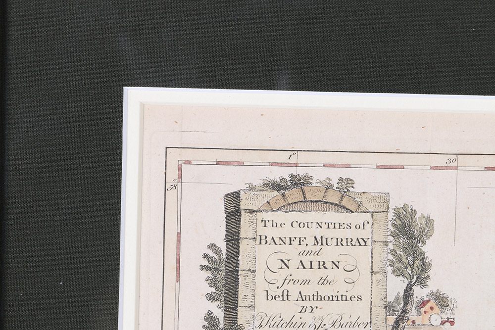 Hand-Colored Etching "The Counties of Banff, Murray and Nairn"