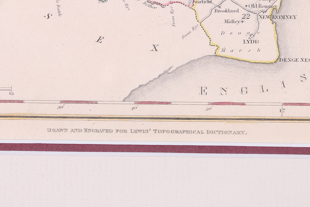 Hand-Colored Etching Map of Kent
