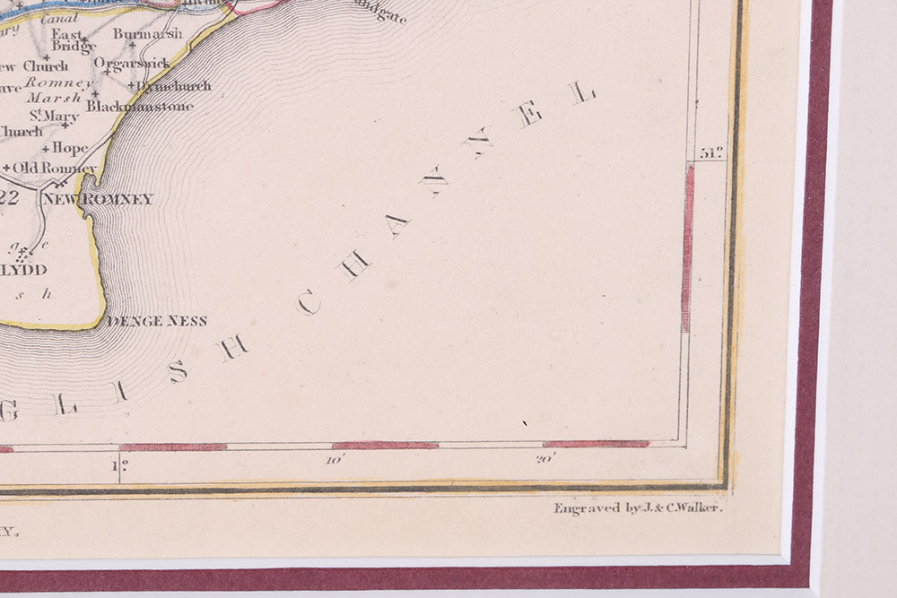 Hand-Colored Etching Map of Kent