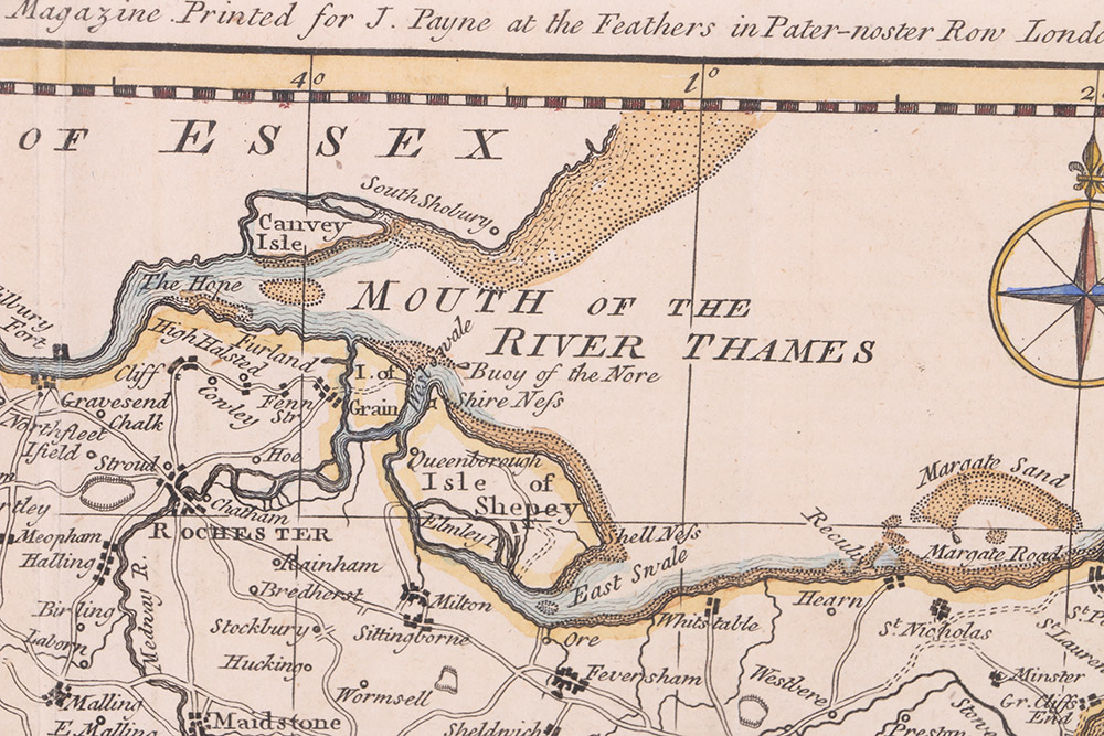 Hand-Colored Etching Map of Kent