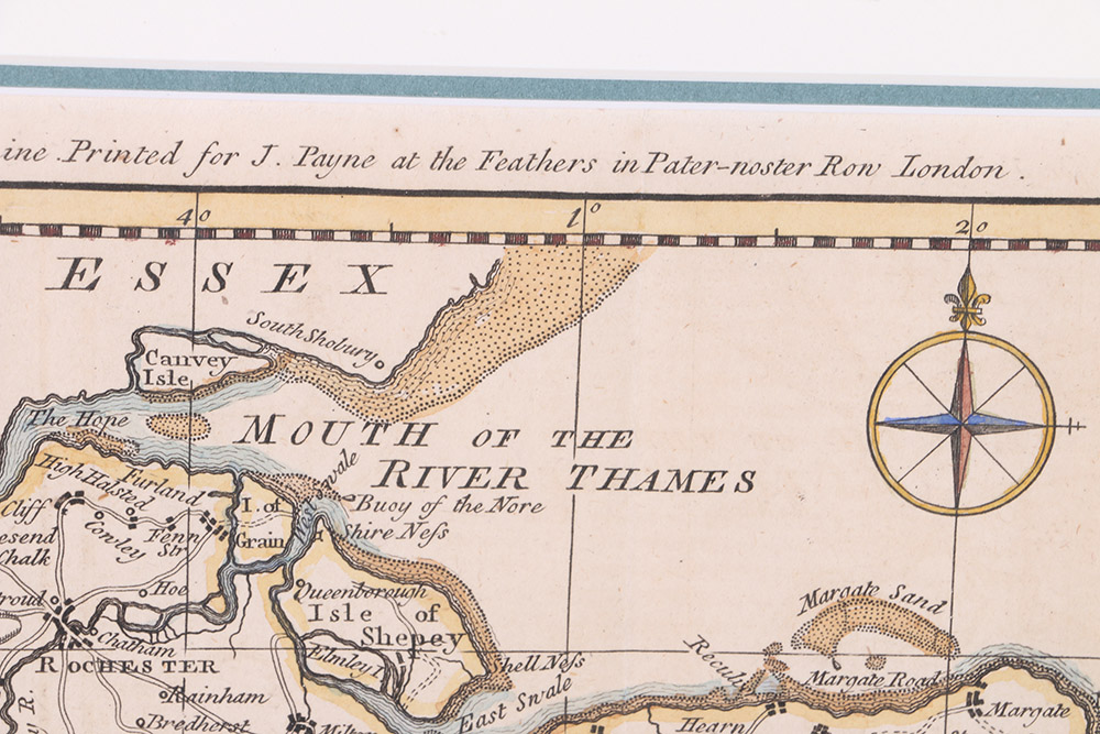 Hand-Colored Etching Map of Kent
