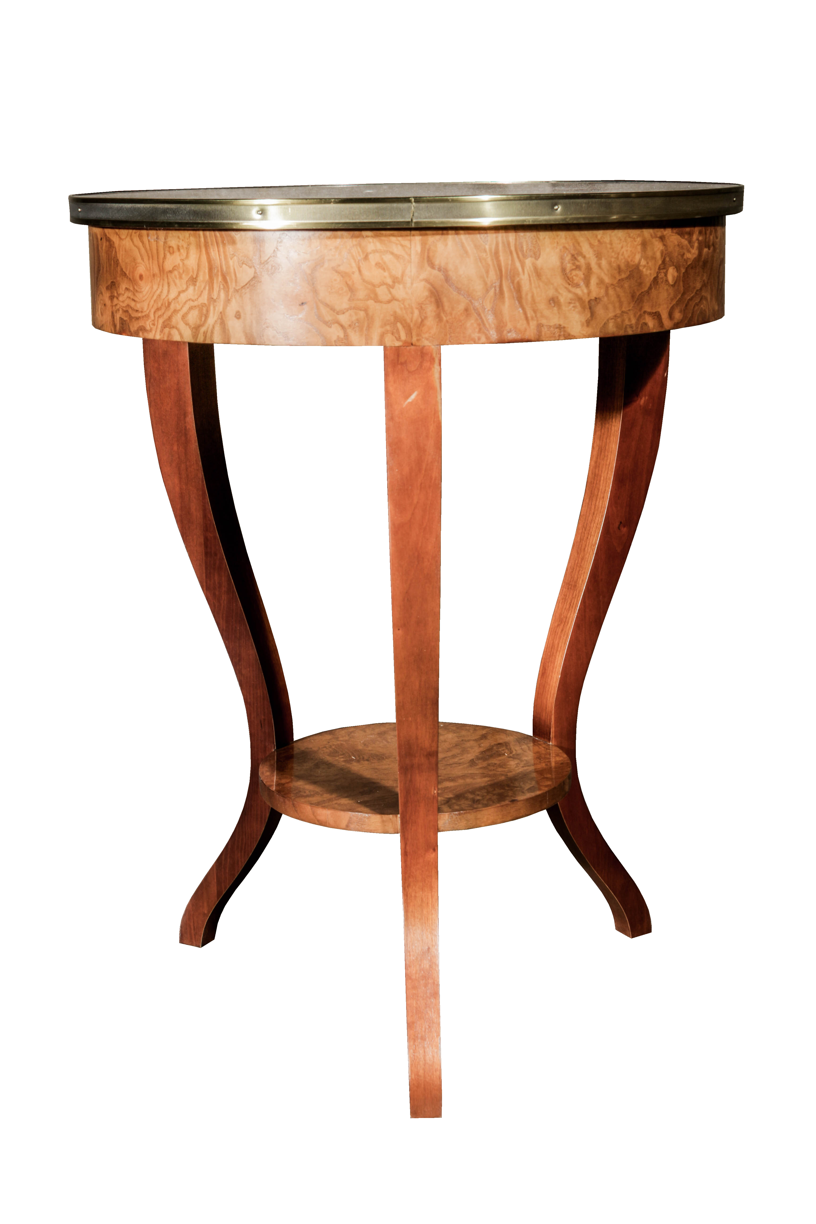 Round Accent Table With Mixed Veneers by Baker Furniture