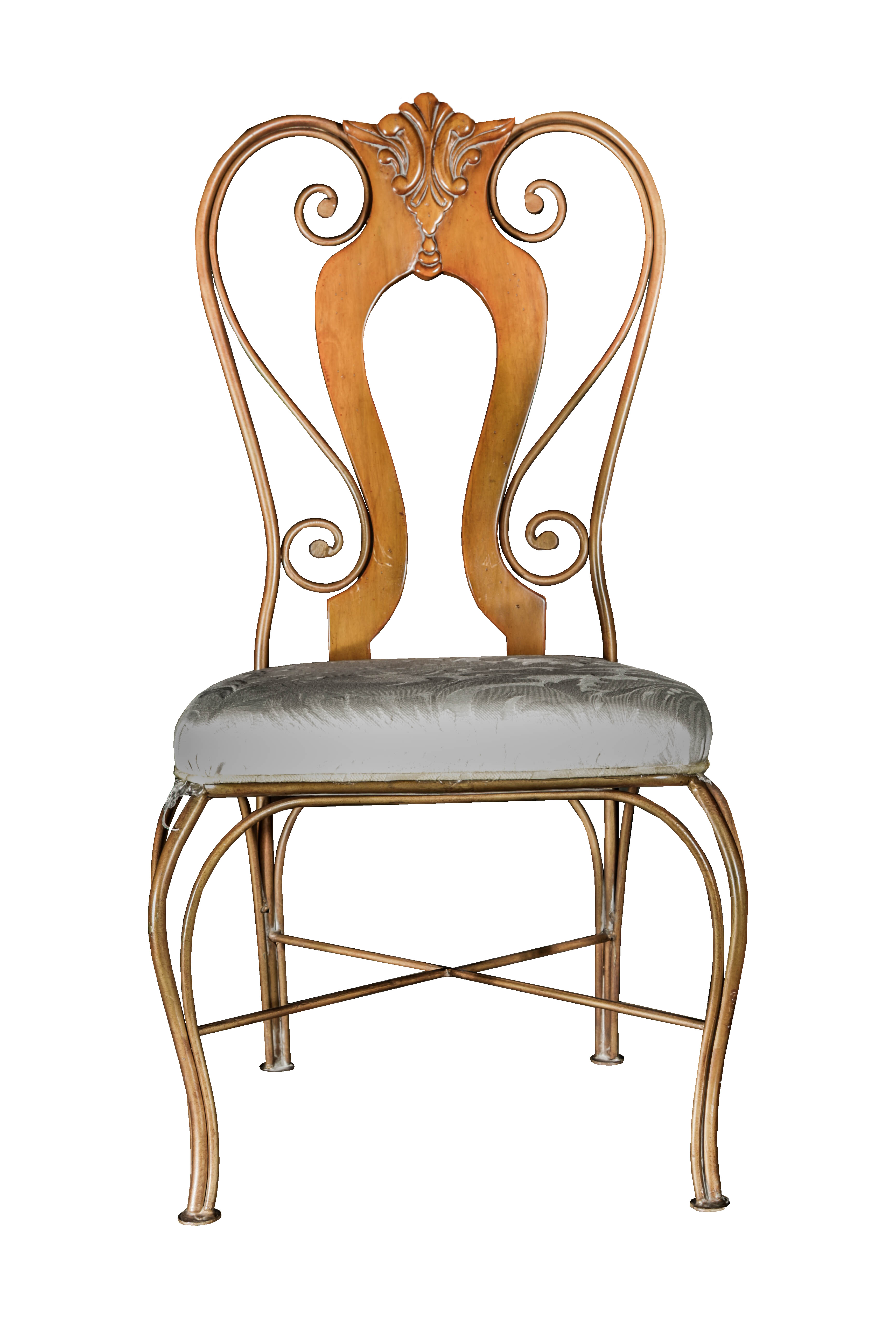 Glass Top Pedestal Table and Fiddleback Chairs