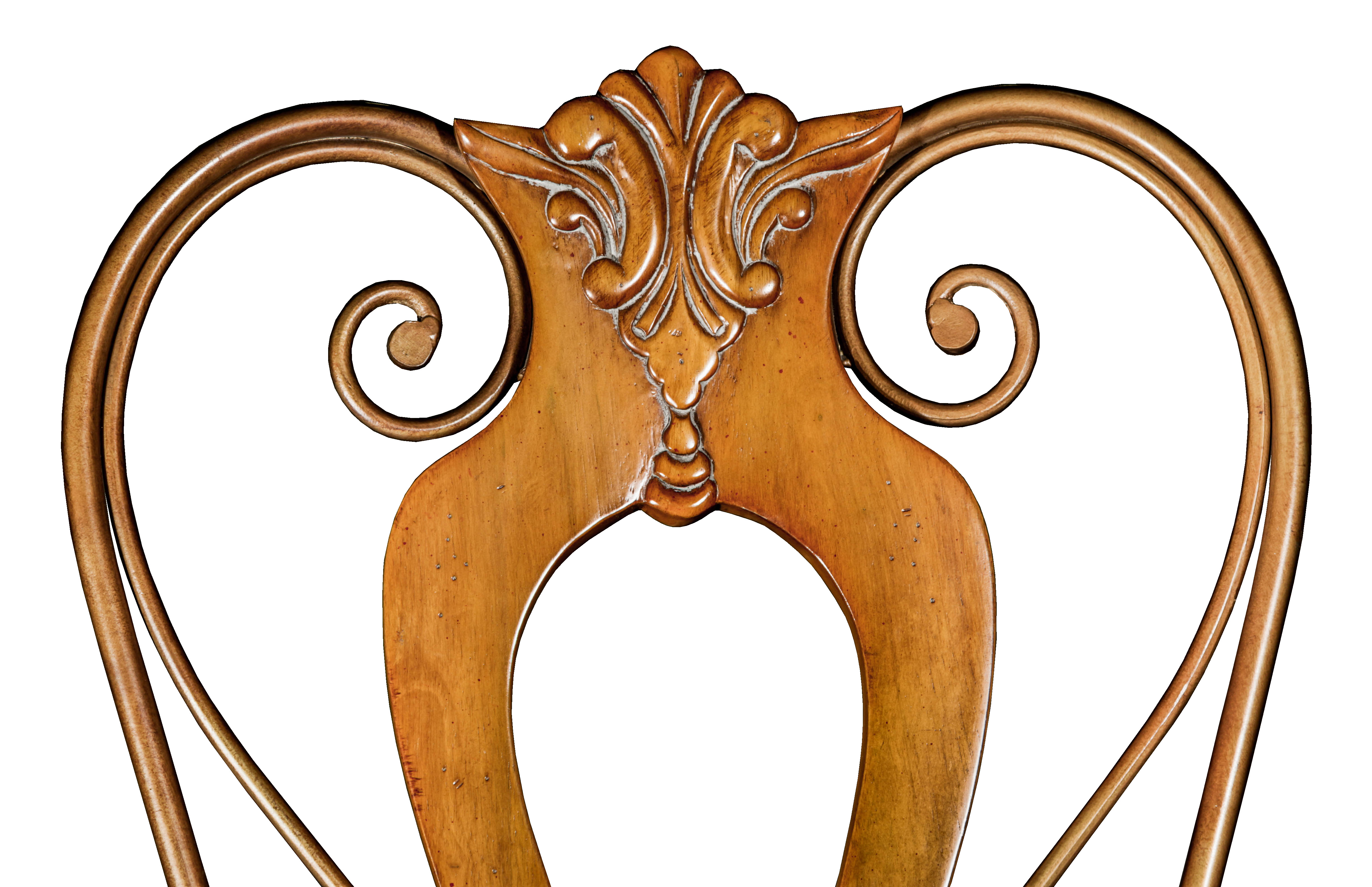 Glass Top Pedestal Table and Fiddleback Chairs