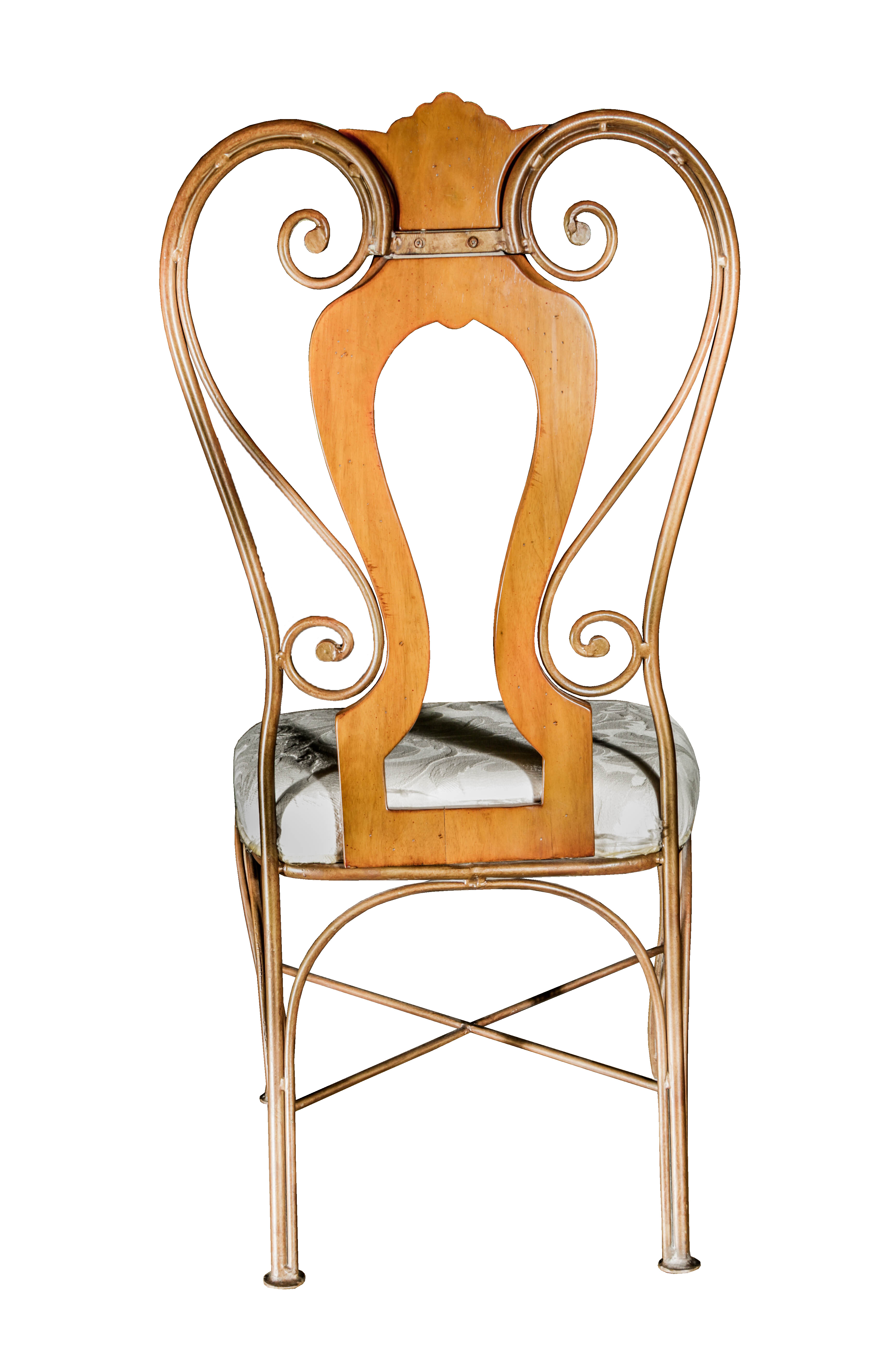 Glass Top Pedestal Table and Fiddleback Chairs