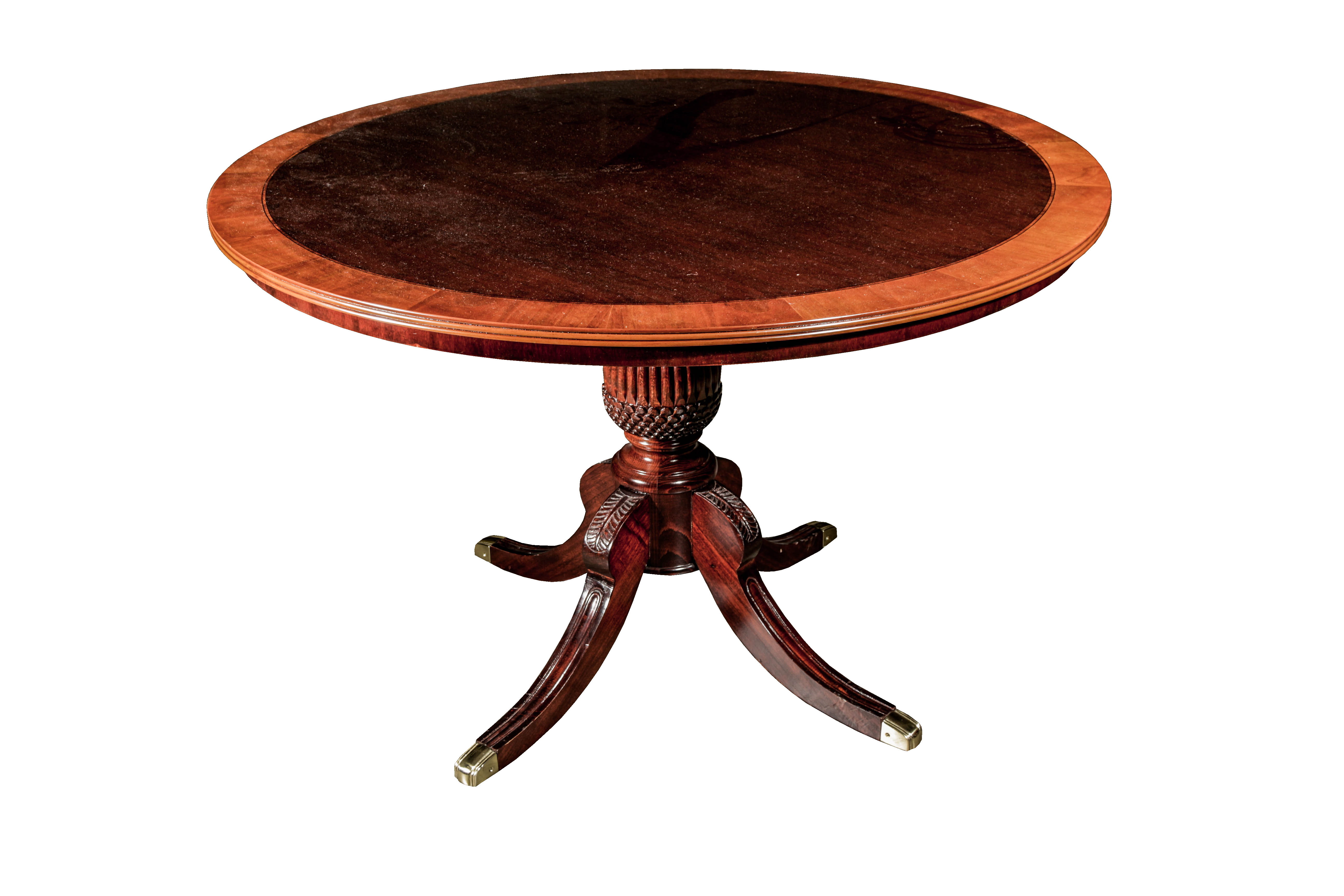 Mixed Wood Round Dining Table with Four Chairs