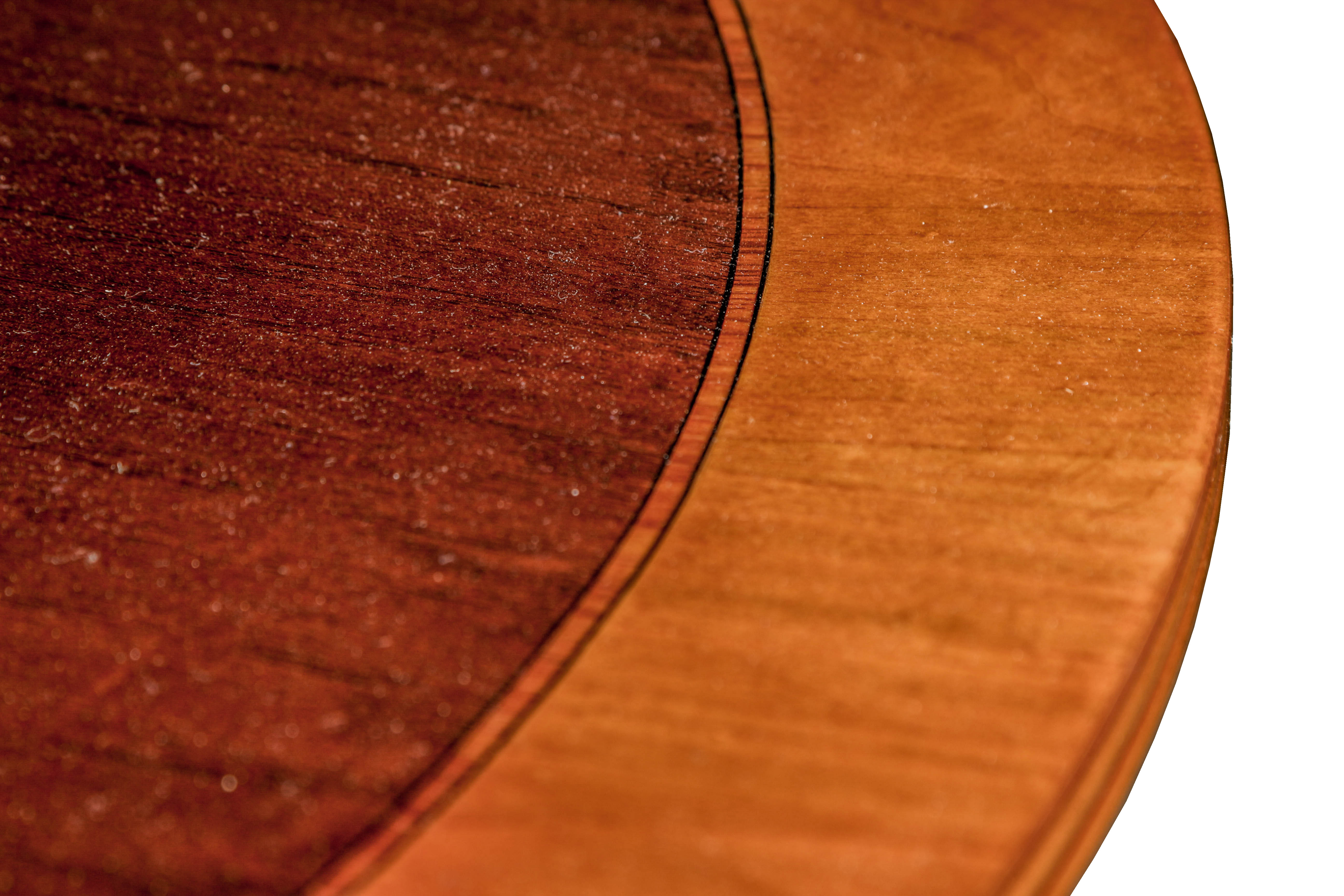 Mixed Wood Round Dining Table with Four Chairs