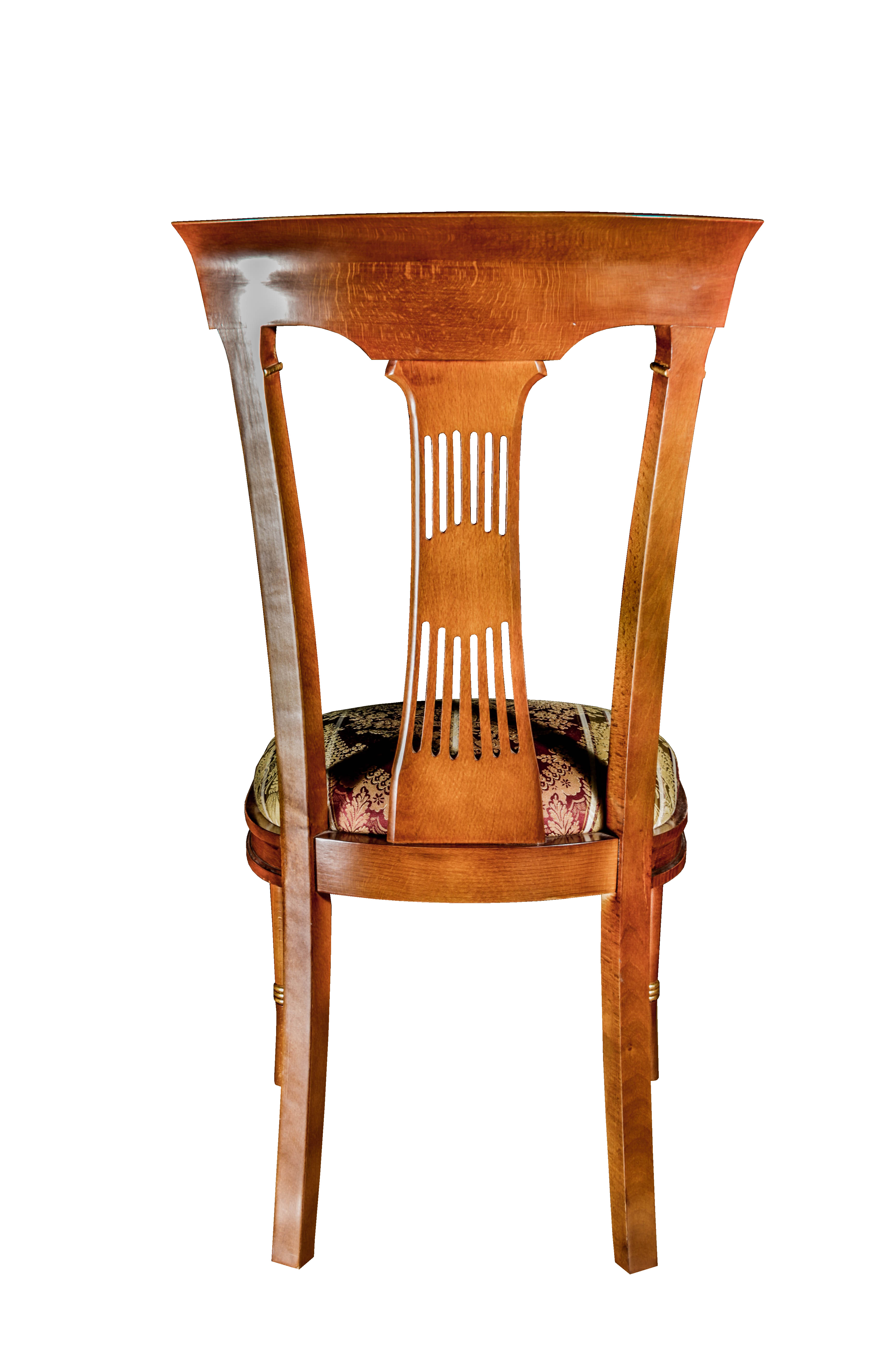 Mixed Wood Round Dining Table with Four Chairs