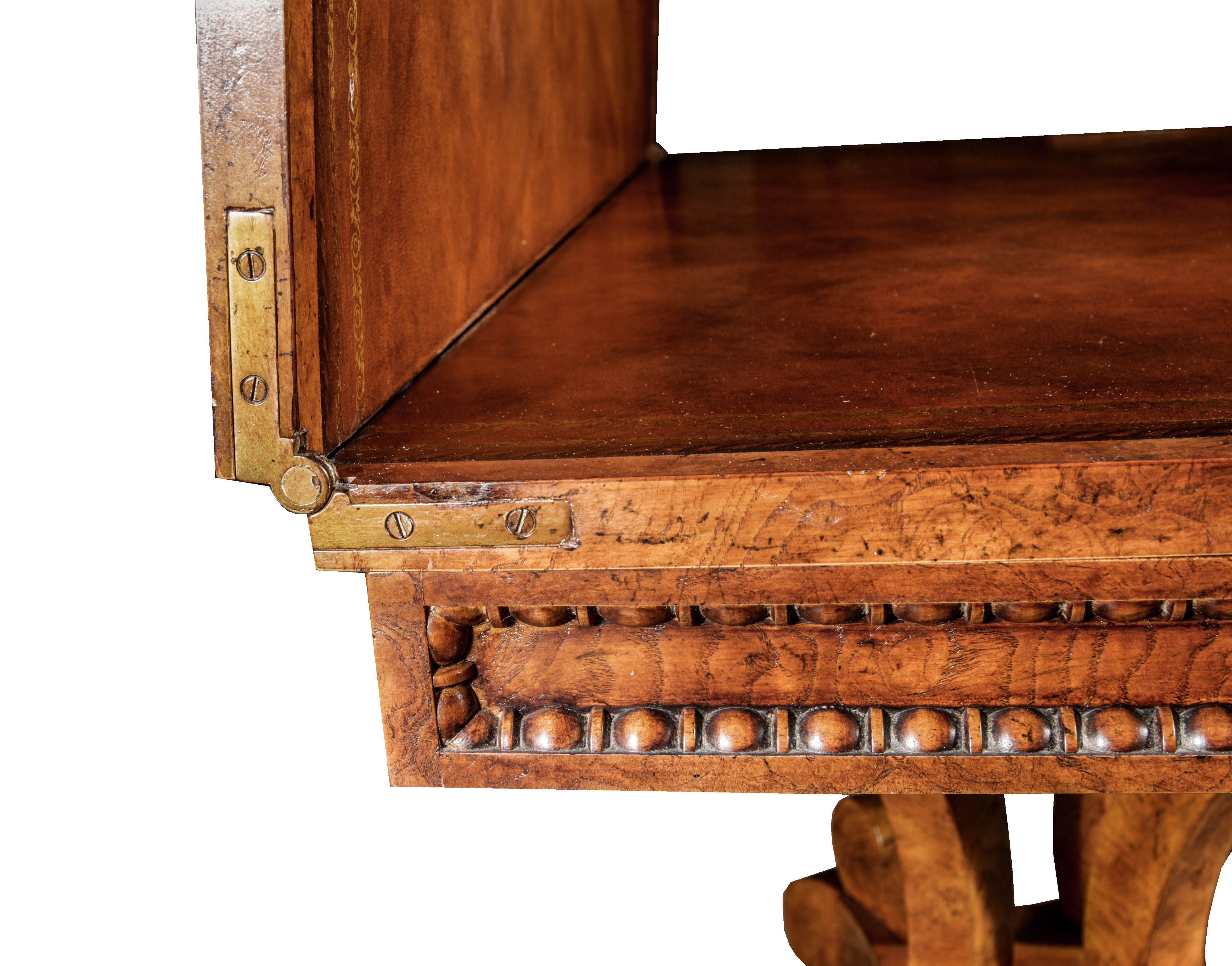 Flip Top Pedestal Game Table With Caster Wheels by Baker's Furniture