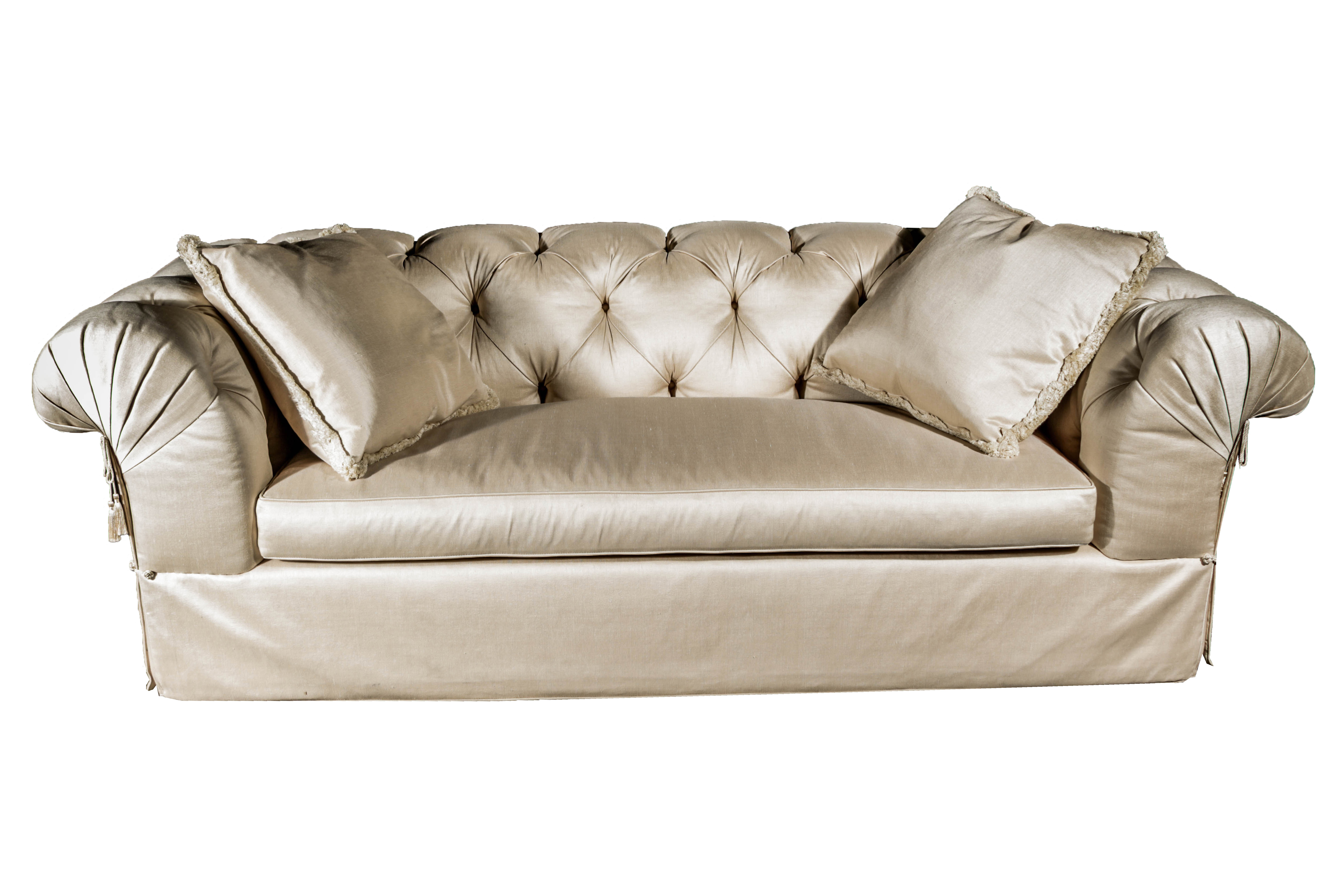 Large Cream Sofa With A. Rudin Custom Upholstery