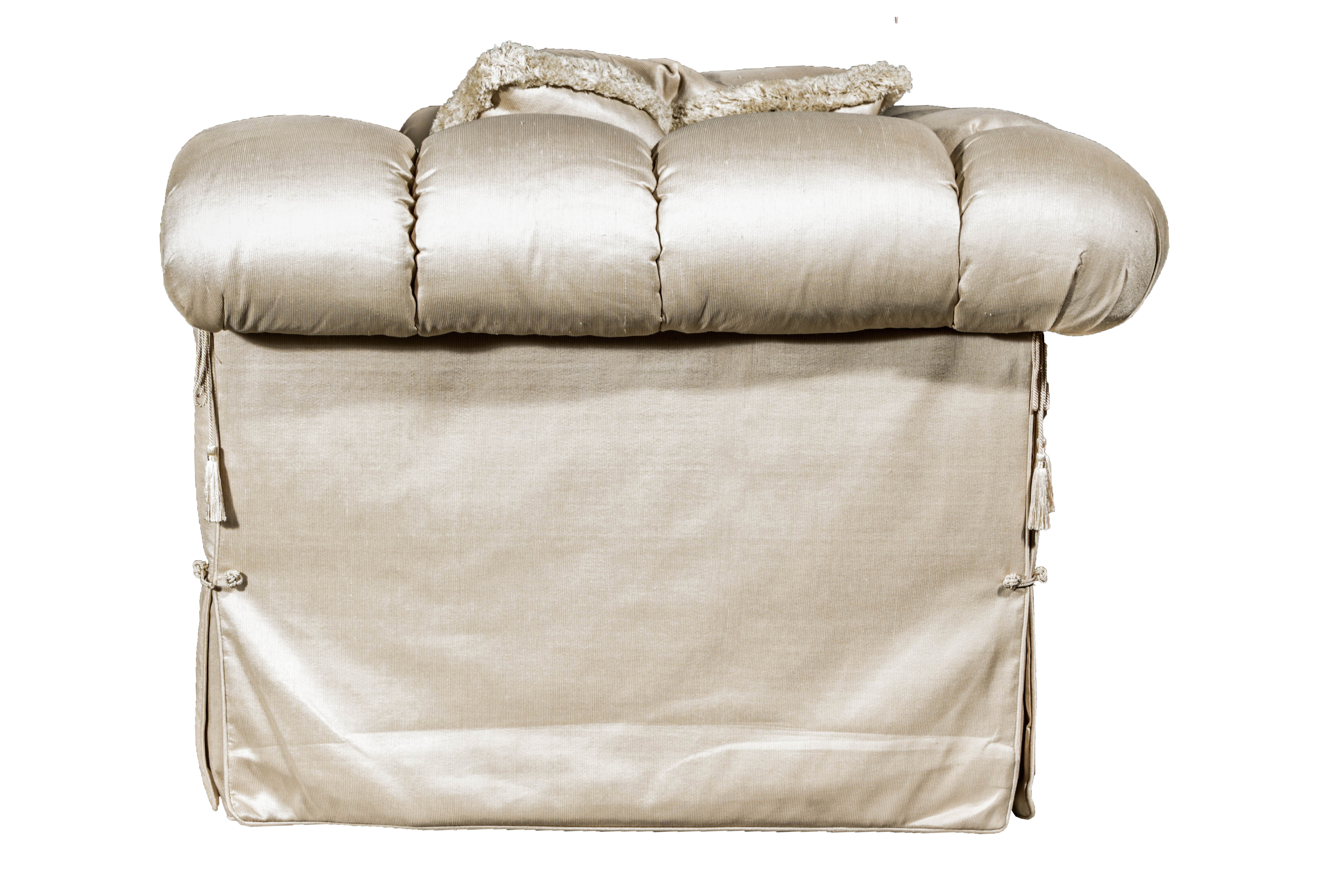 Large Cream Sofa With A. Rudin Custom Upholstery