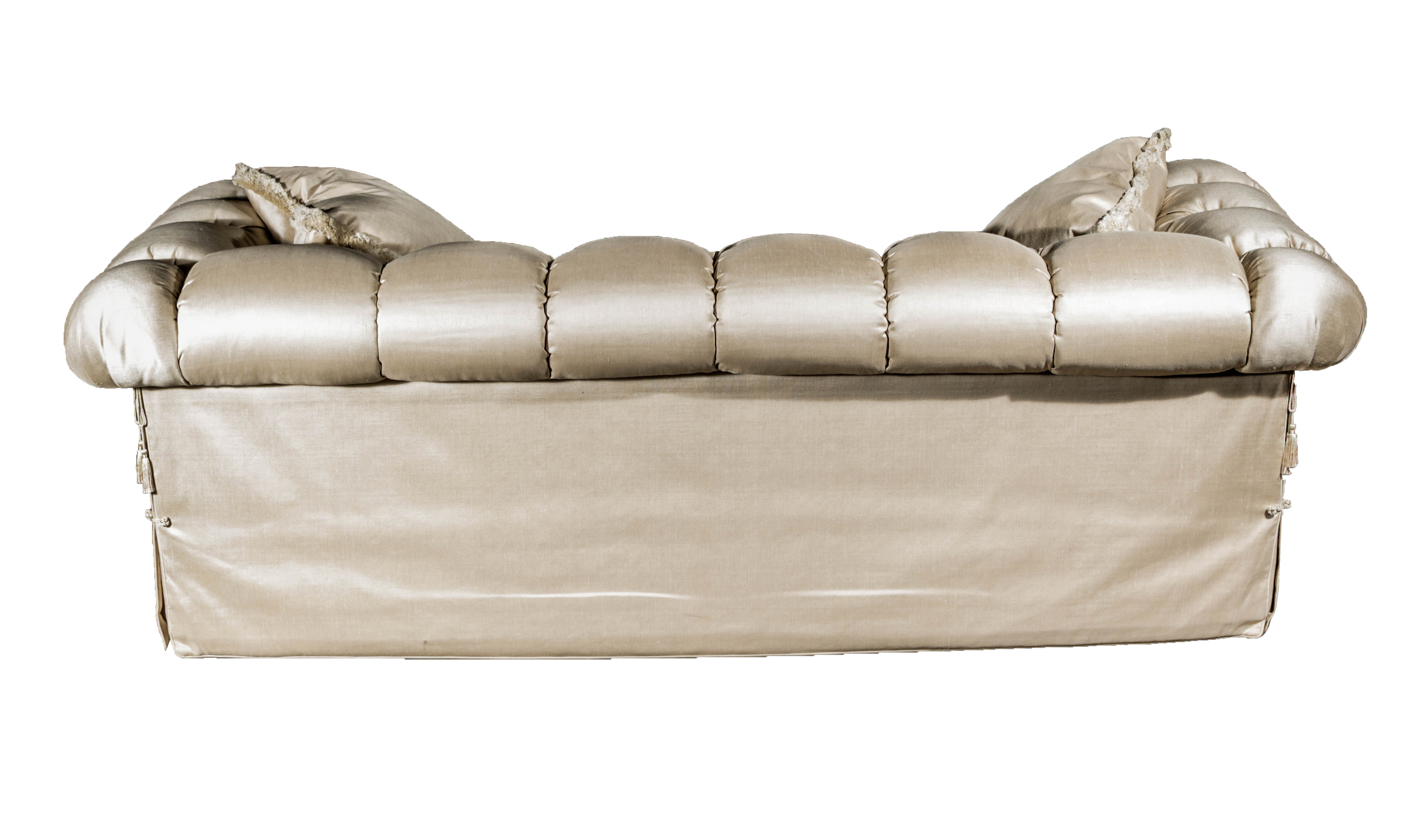 Large Cream Sofa With A. Rudin Custom Upholstery
