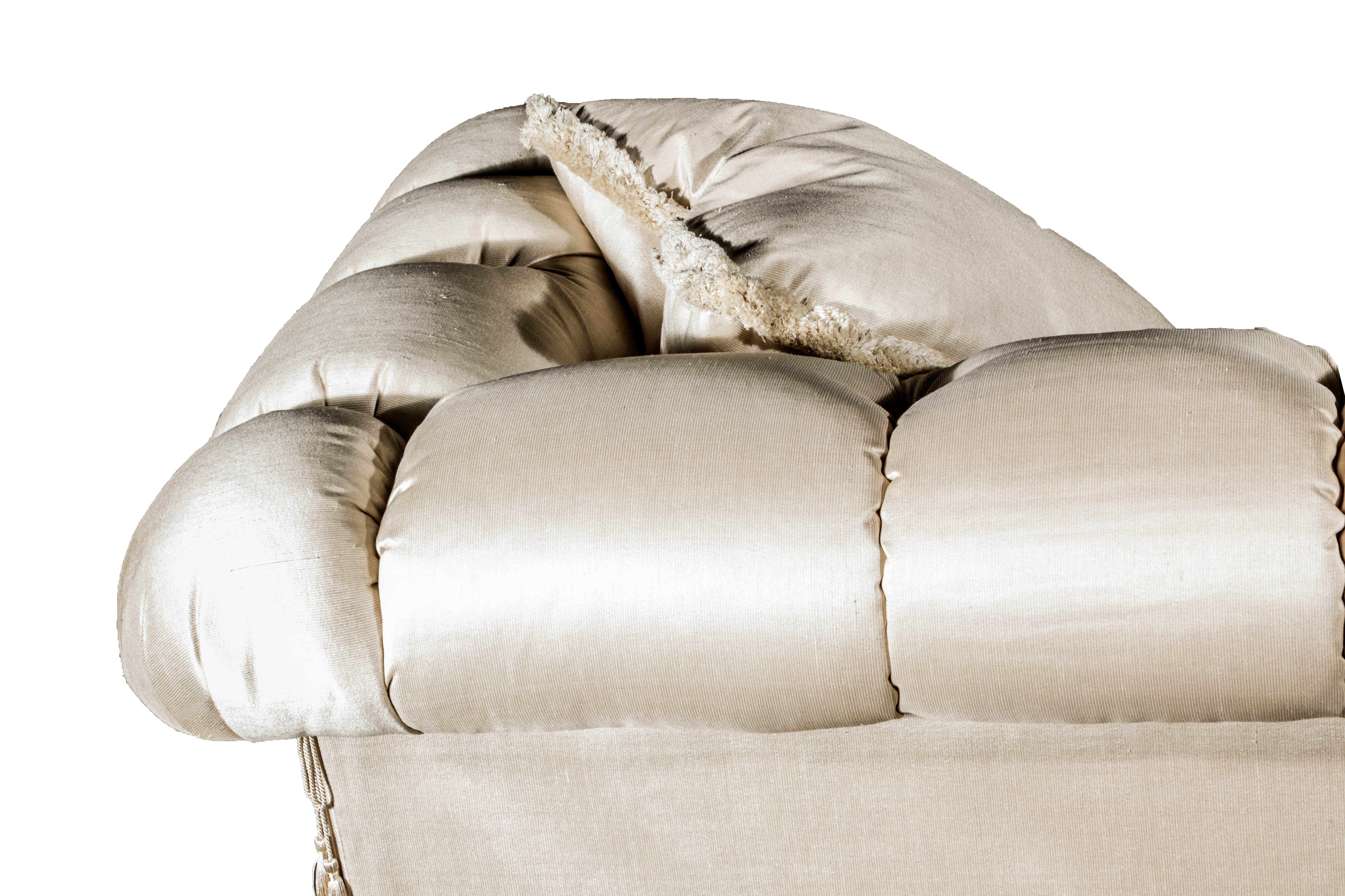 Large Cream Sofa With A. Rudin Custom Upholstery