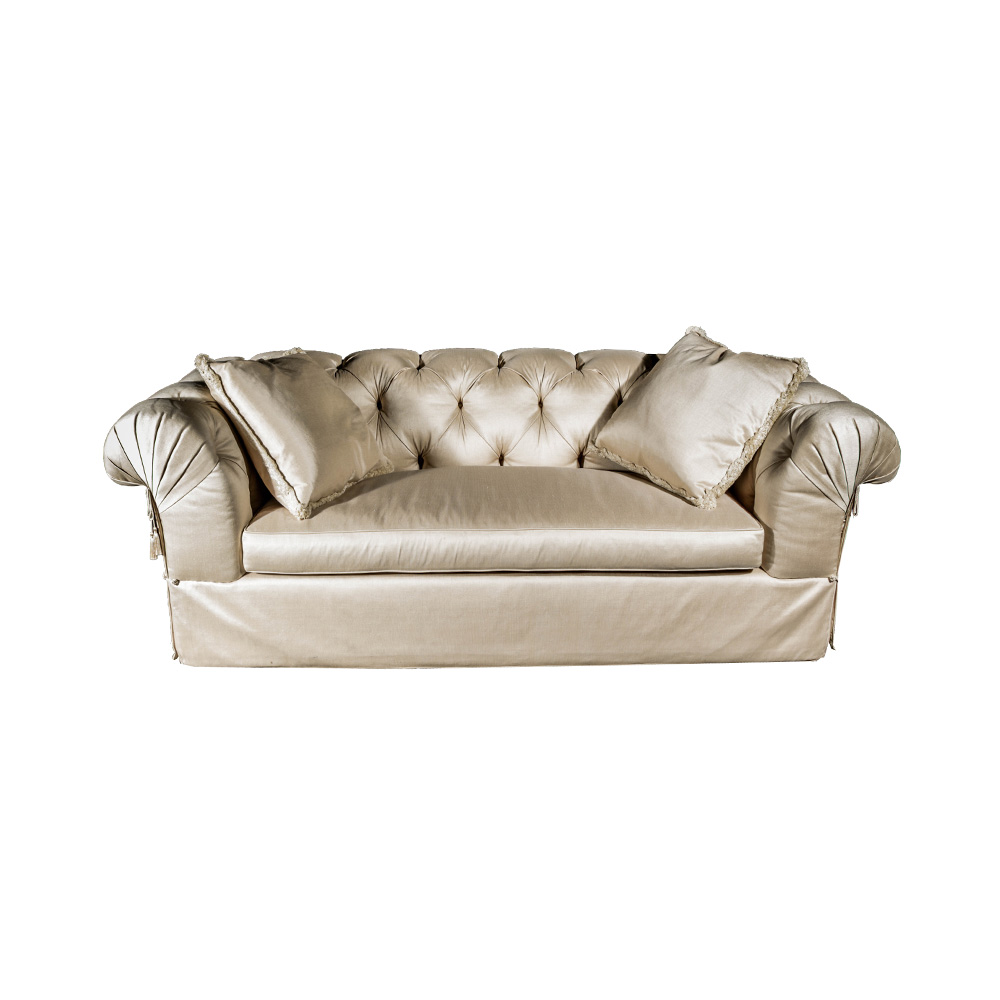 Large Cream Sofa With A. Rudin Custom Upholstery