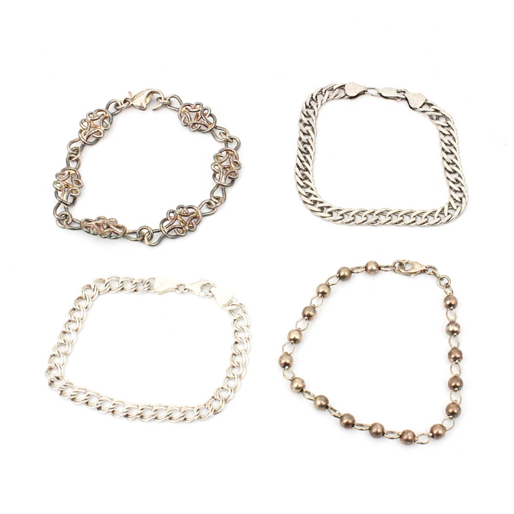 Sterling Silver Chain Link Bracelet Selection