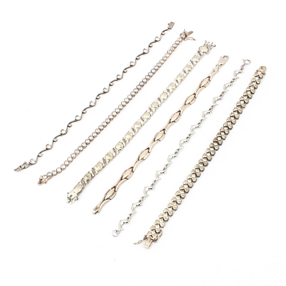 Assortment of Sterling Silver Bracelets