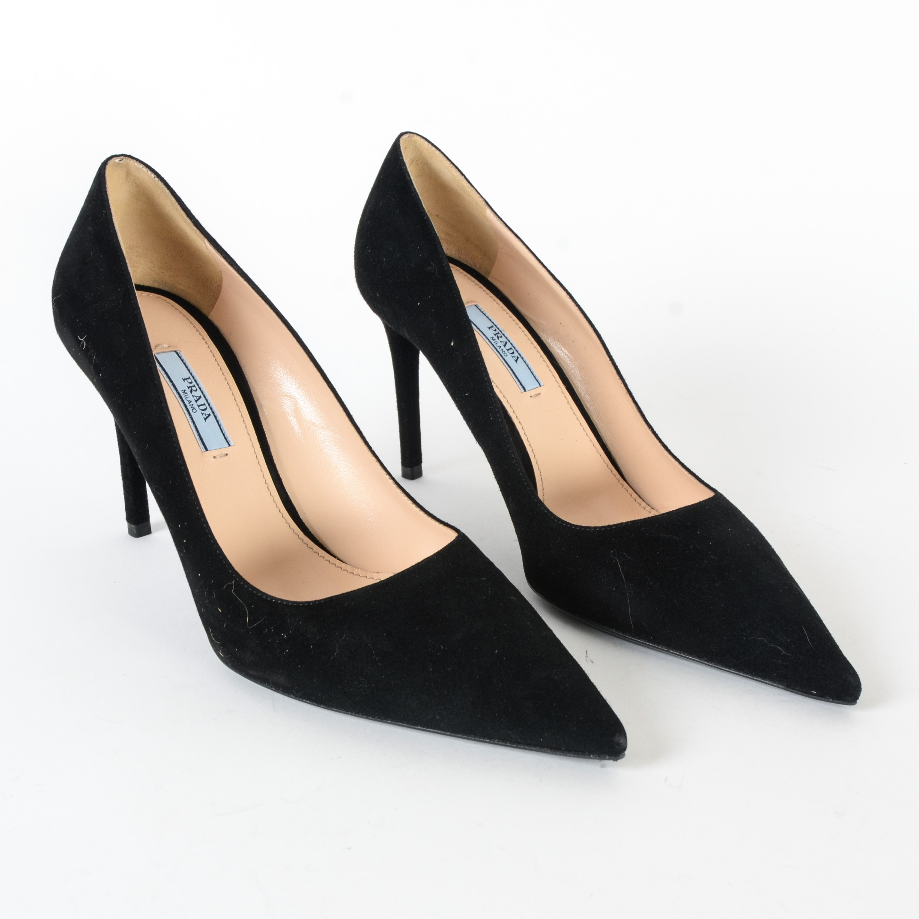 Prada Classic Black Suede Pumps