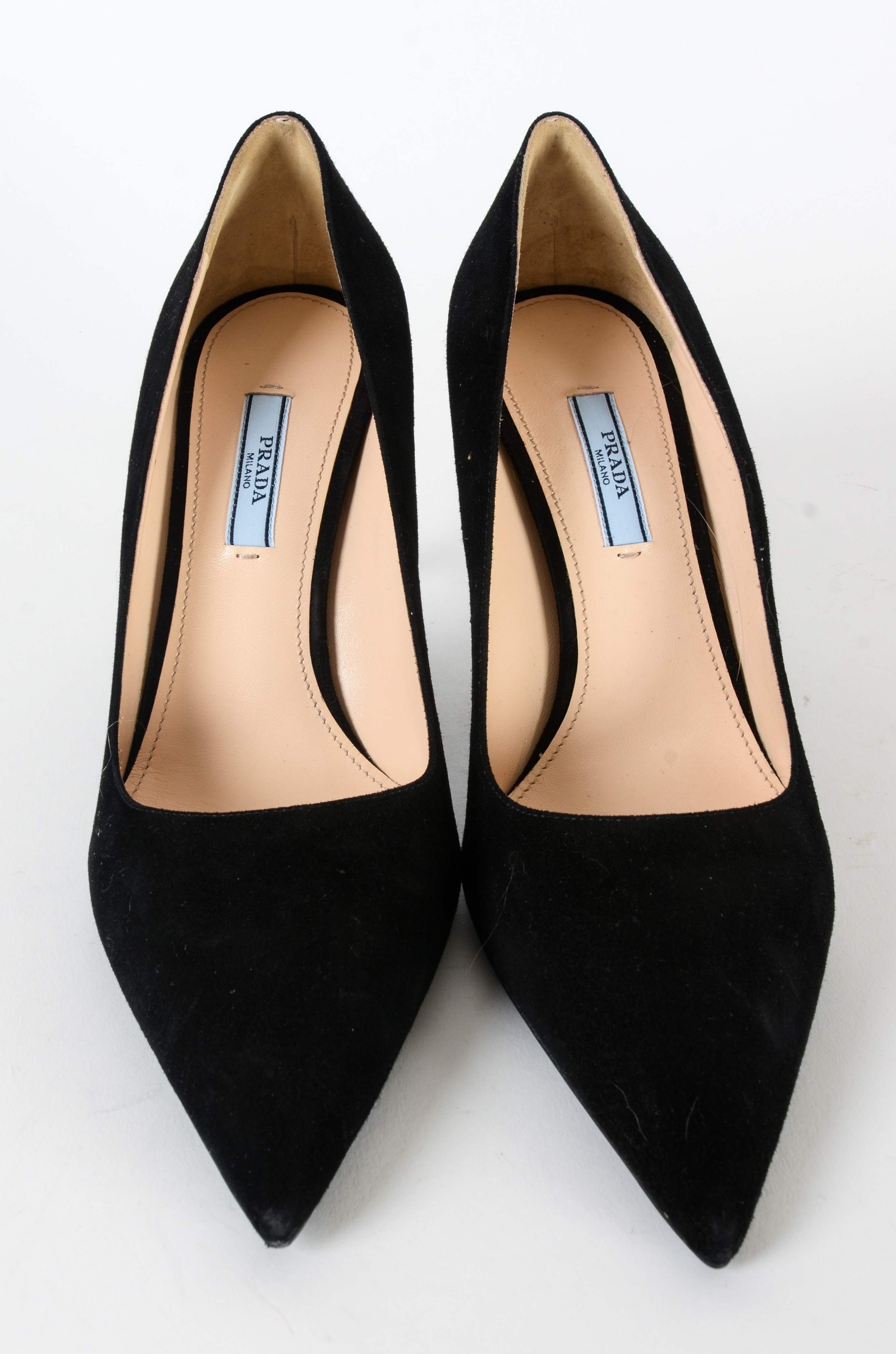 Prada Classic Black Suede Pumps