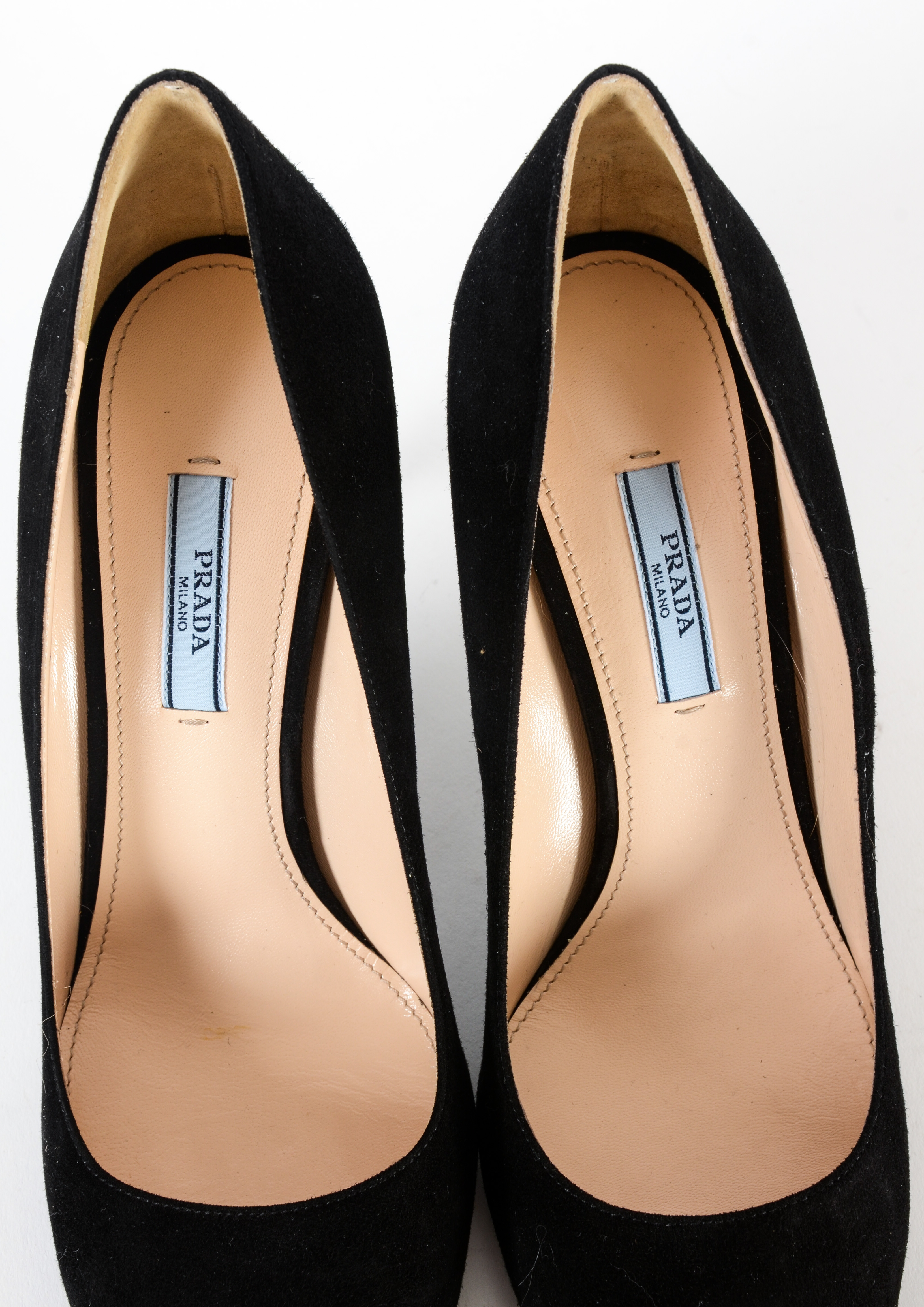 Prada Classic Black Suede Pumps